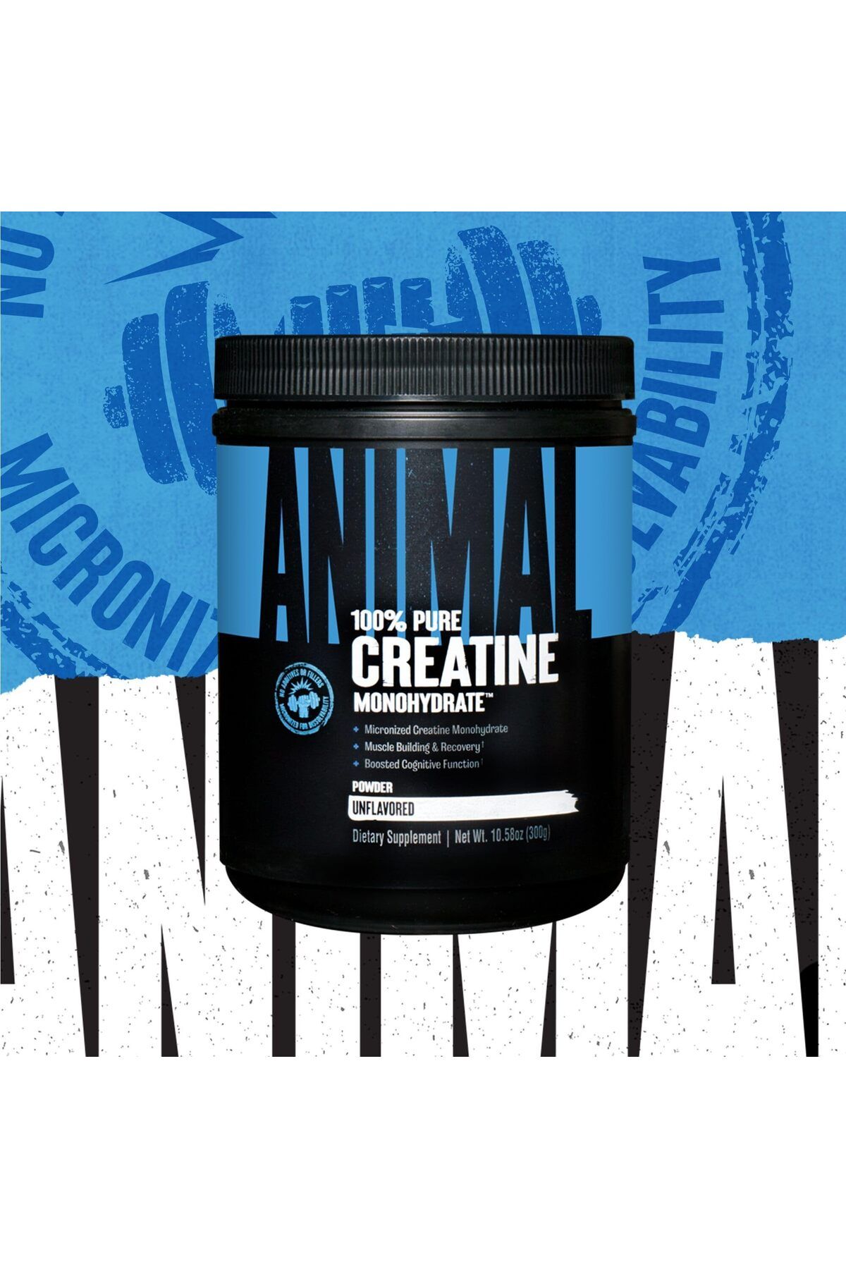 UNIVERSAL ANİMAL Universal Animal Creatine(Kreatin) Monohydrate(Monohidrat) 300gr - 60 Servis (Amerikan versiyon)