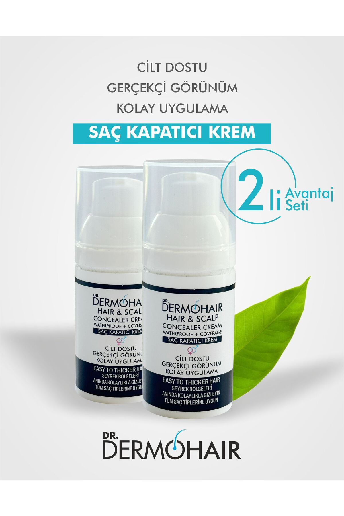 DR. DermoHair Saç Kapatıcı Krem Boya 2'li 30 ml
