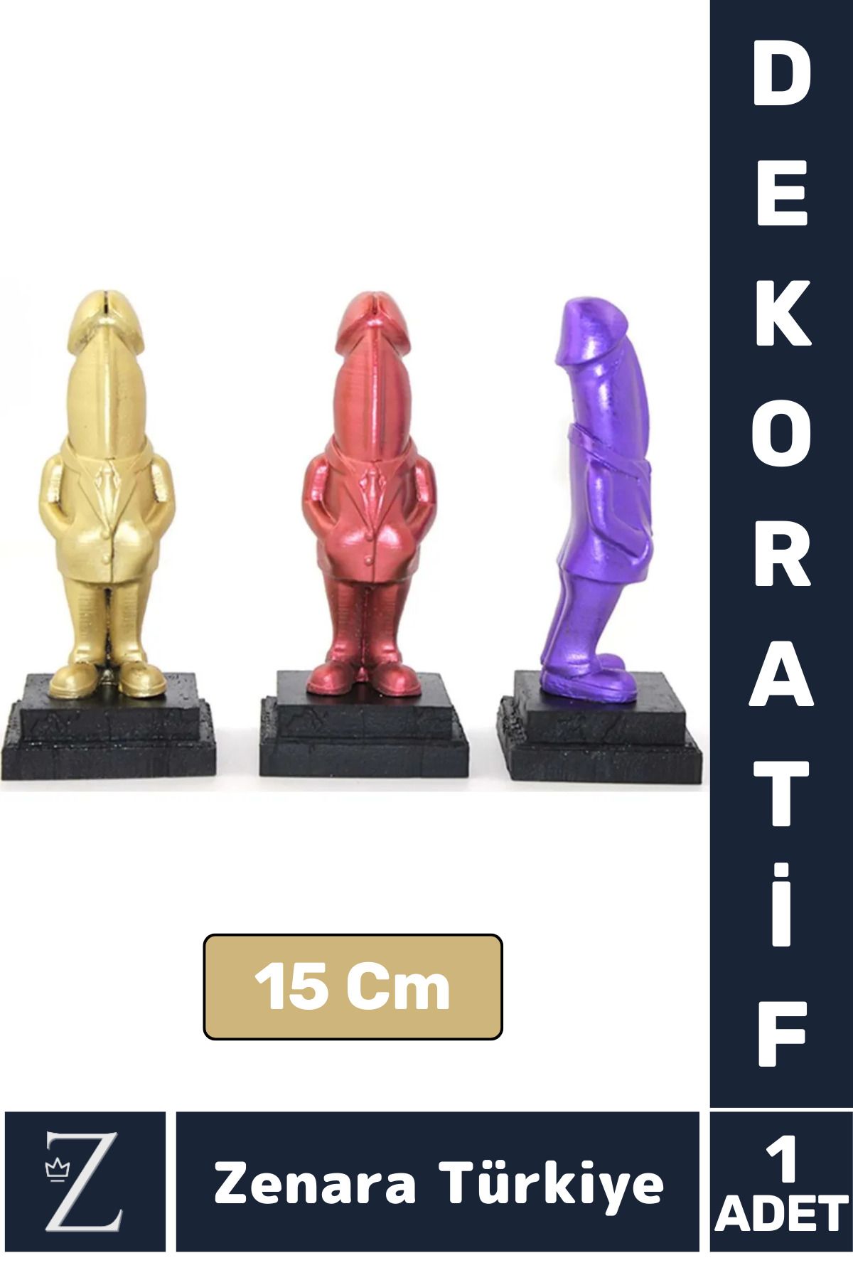 Zenara Premium Dekoratif Özel Gün Hediyelik Koleksiyon Biblo Arkadaş Şaka Komik Eğlenceli POLYESTER FİGÜR