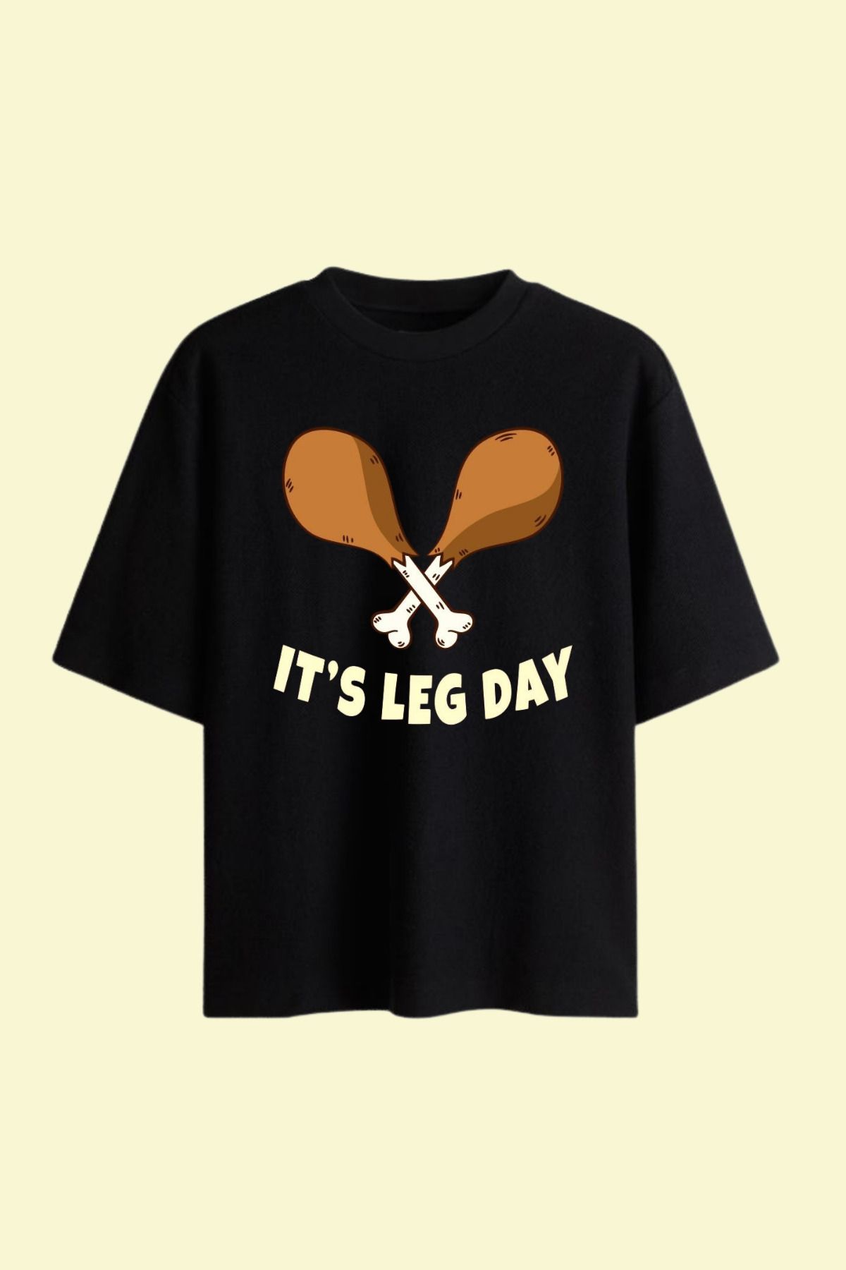 Dupe Design LEG DAY Gym Baskılı Oversize T-shirt