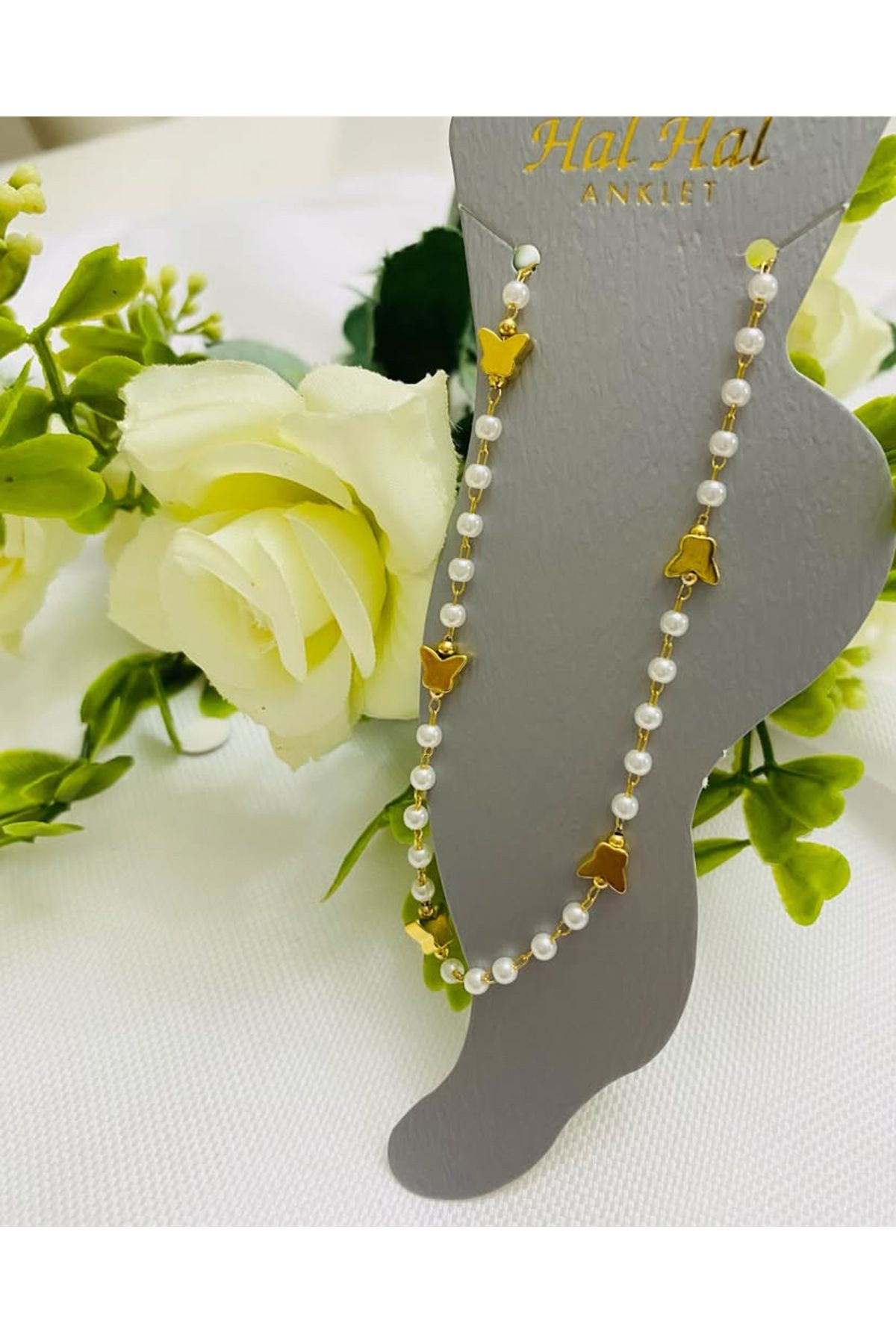 asem jewelry KELEBEK VE İNCİ DETAYLI HAL HAL
