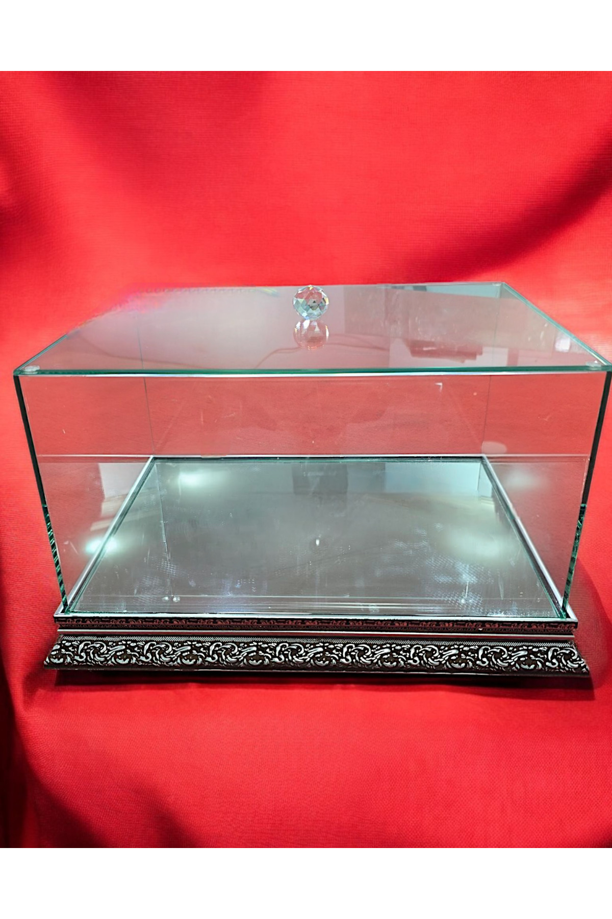 Cam İşlemeli Çeyiz Kutusu Söz Nişan Gelin Damat Bohça Kutusu Büyük Boy/ 40*30*20