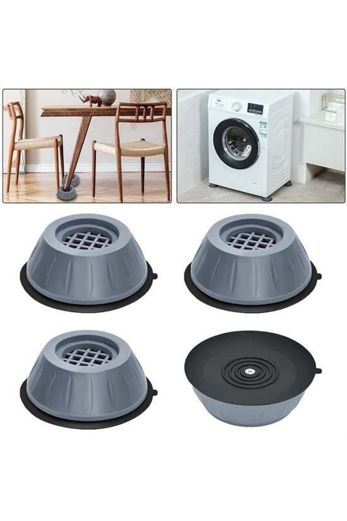 swilex Çamaşır Makinesi Sarsıntı Titreşim Ses Önleyici Kaydırmaz Ayak 4lü Set
