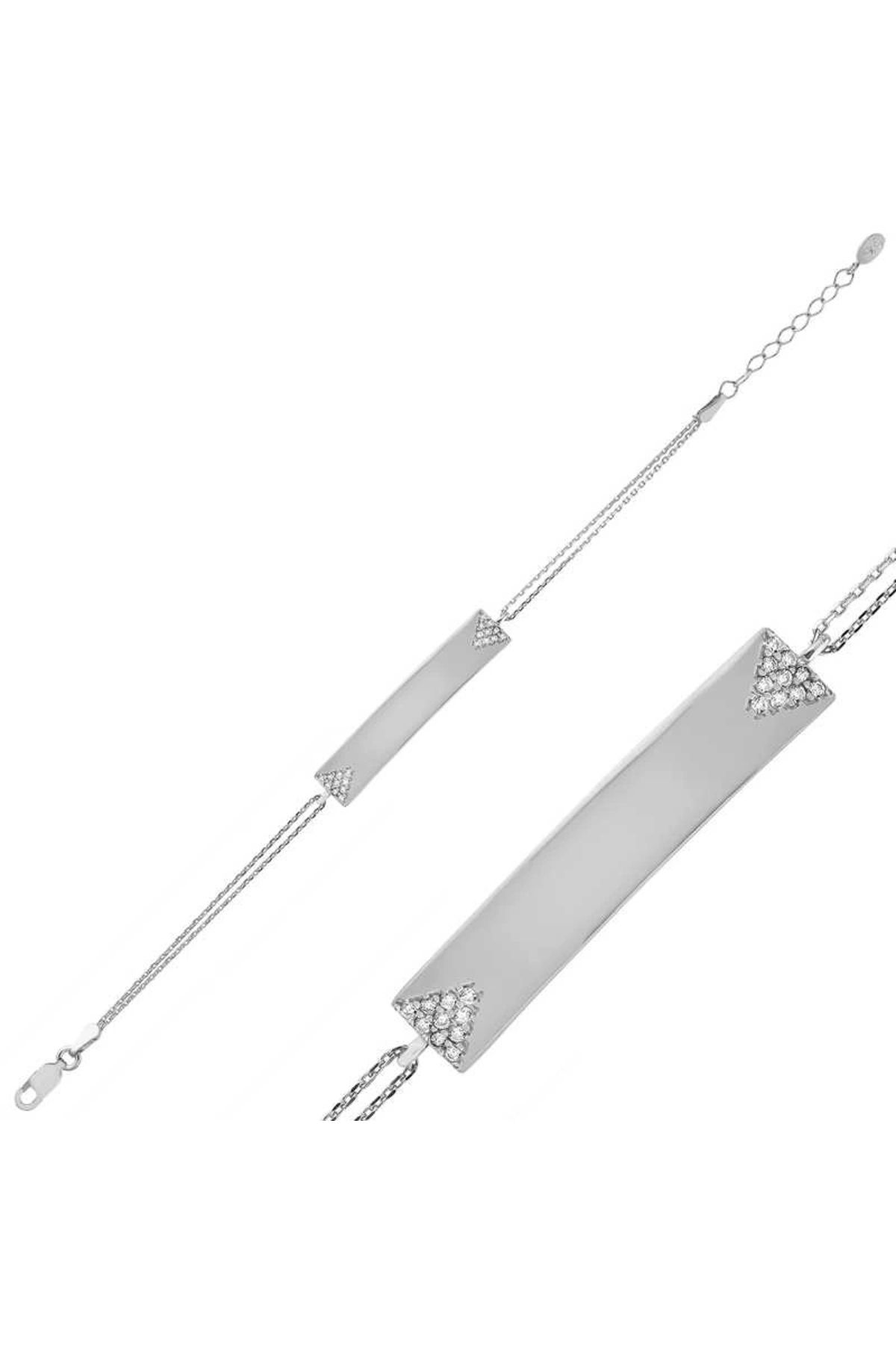 luz&pos Gümüş İsimli Plaka Bileklik