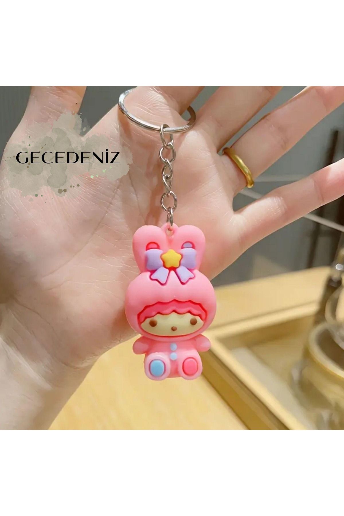 GECEDENİZ Anahtarlık Sanrio Charm Kuromi ve Arkadaşları Çizgi Karakter NO1
