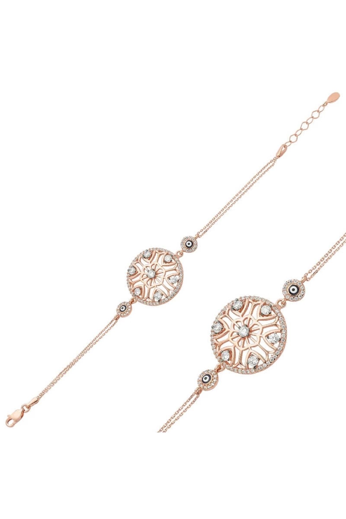luz&pos Gümüş Rose Yaşam Çiçeği Bileklik