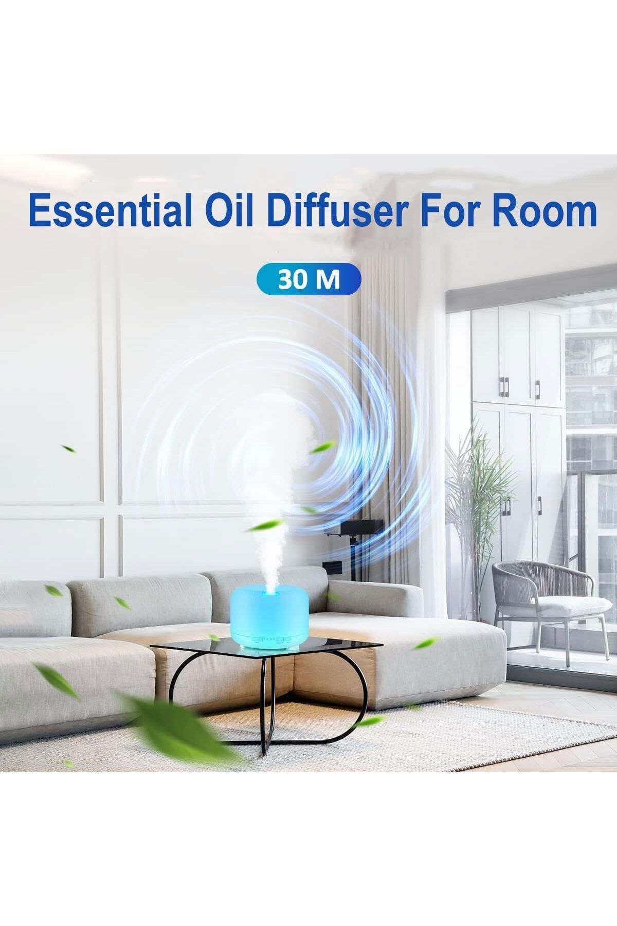 Generic-500ML Essential Oil Diffuser with Remote Control, Bluetooth Speaker, BPA Free Aromatherapy Diffuser 3
