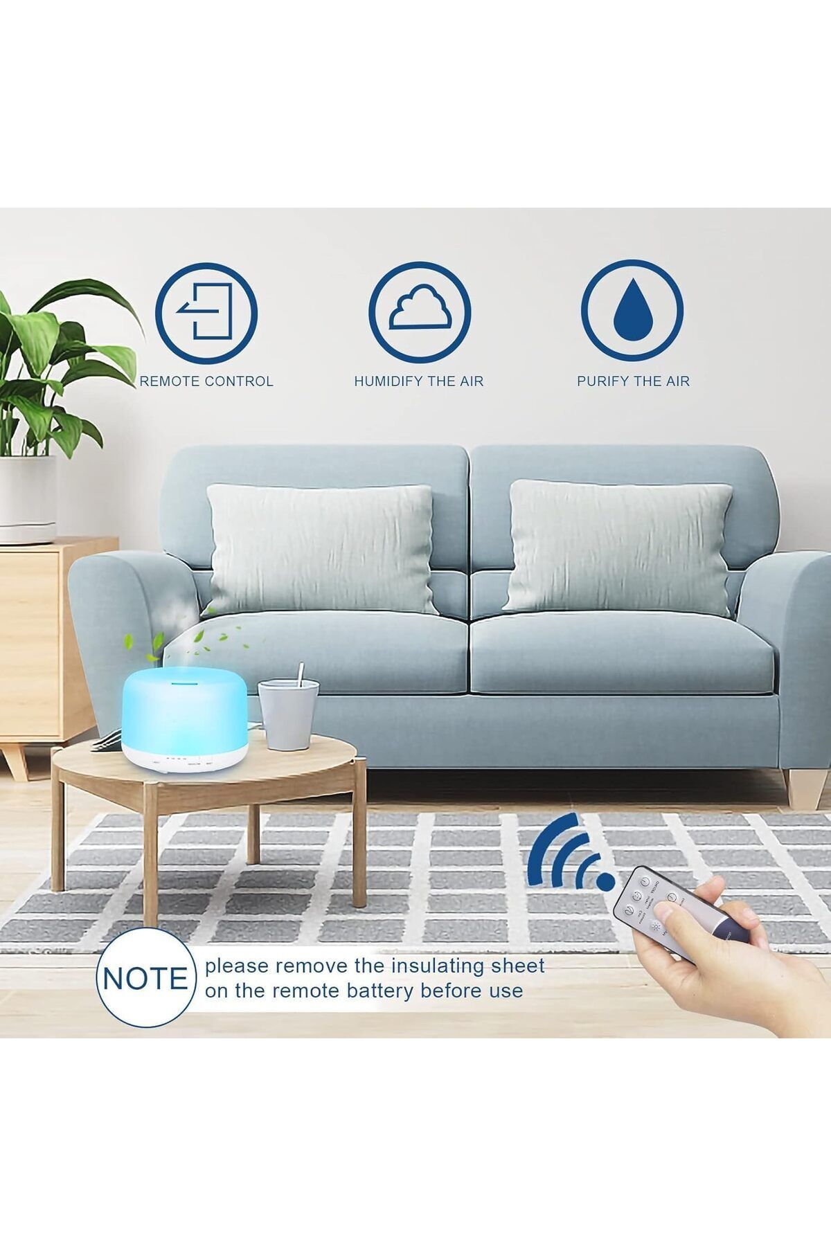 Generic-500ML Essential Oil Diffuser with Remote Control, Bluetooth Speaker, BPA Free Aromatherapy Diffuser 4