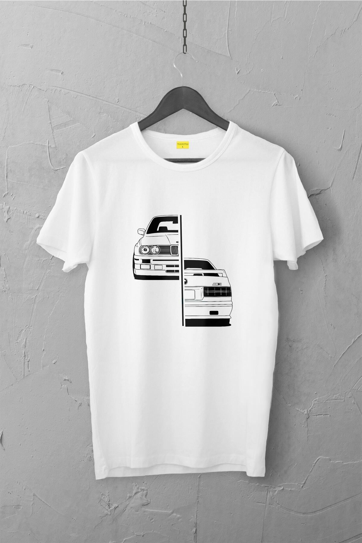 Pisa Art Bmw E30 Tasarımlı Tshirt , Unisex Premium, Çatlama Solma Yapmaz / Otomobil