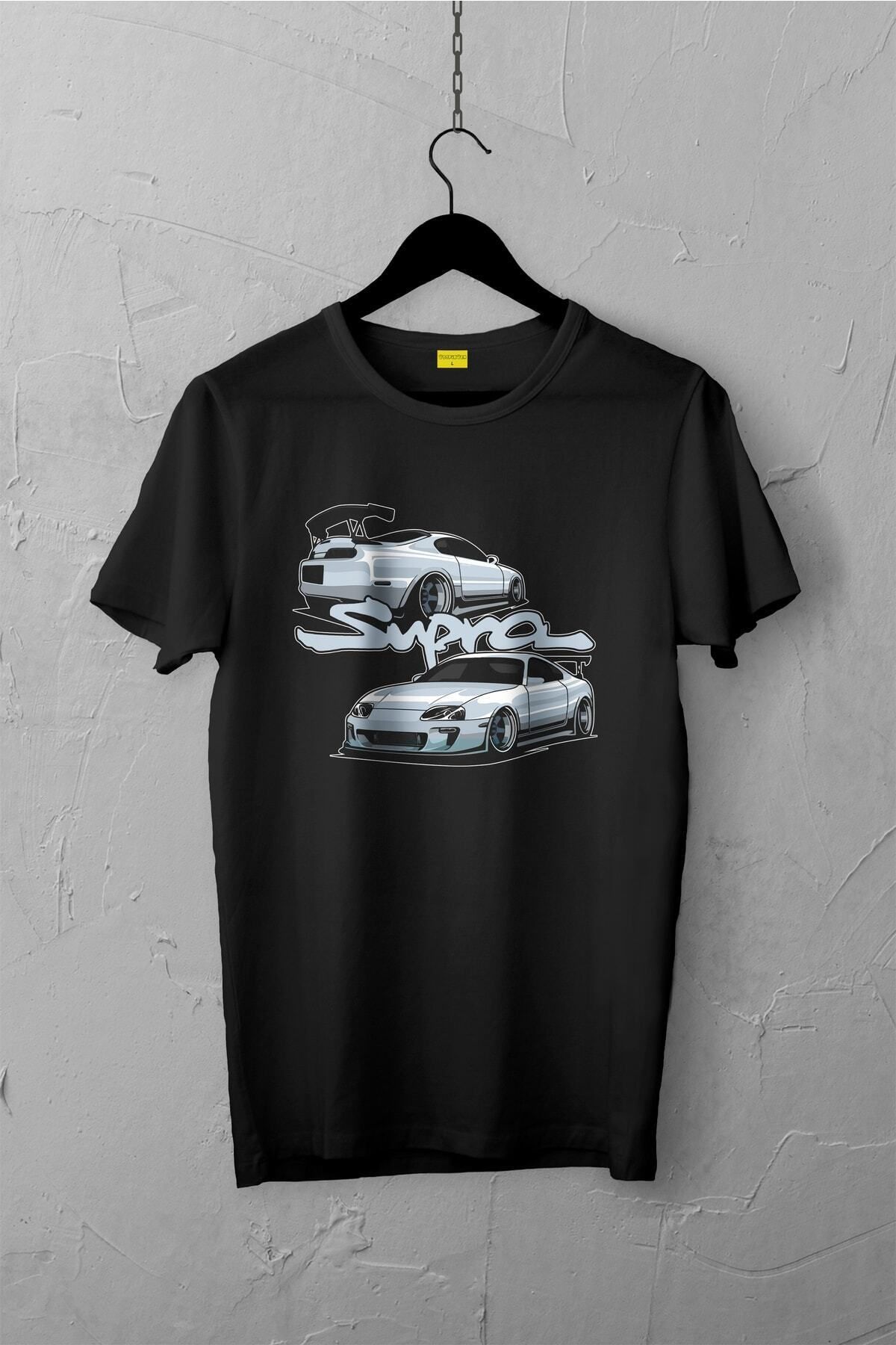 Pisa Art Toyota Supra Design Tshirt , Unisex Premium, Çatlama Solma Yapmaz / Otomobil