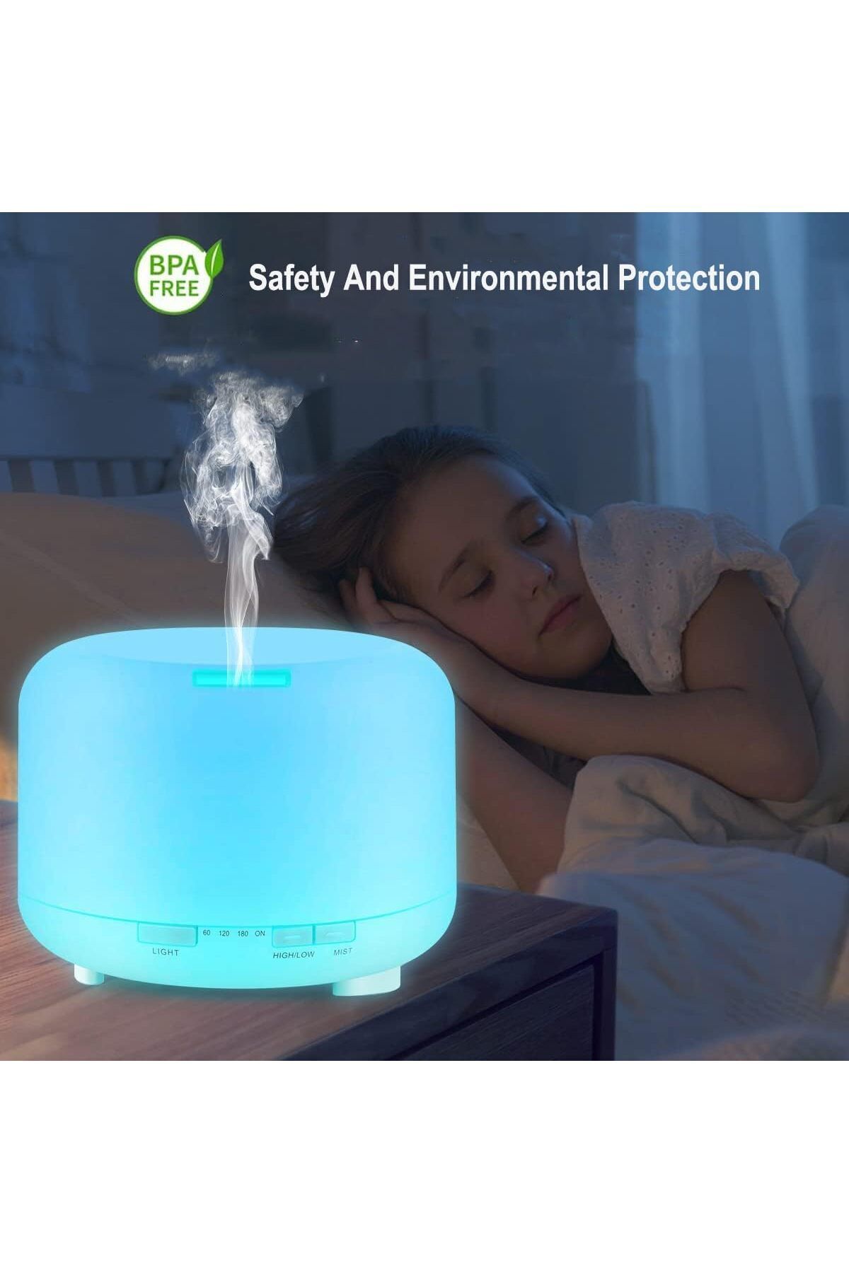 Generic-500ML Essential Oil Diffuser with Remote Control, Bluetooth Speaker, BPA Free Aromatherapy Diffuser 5