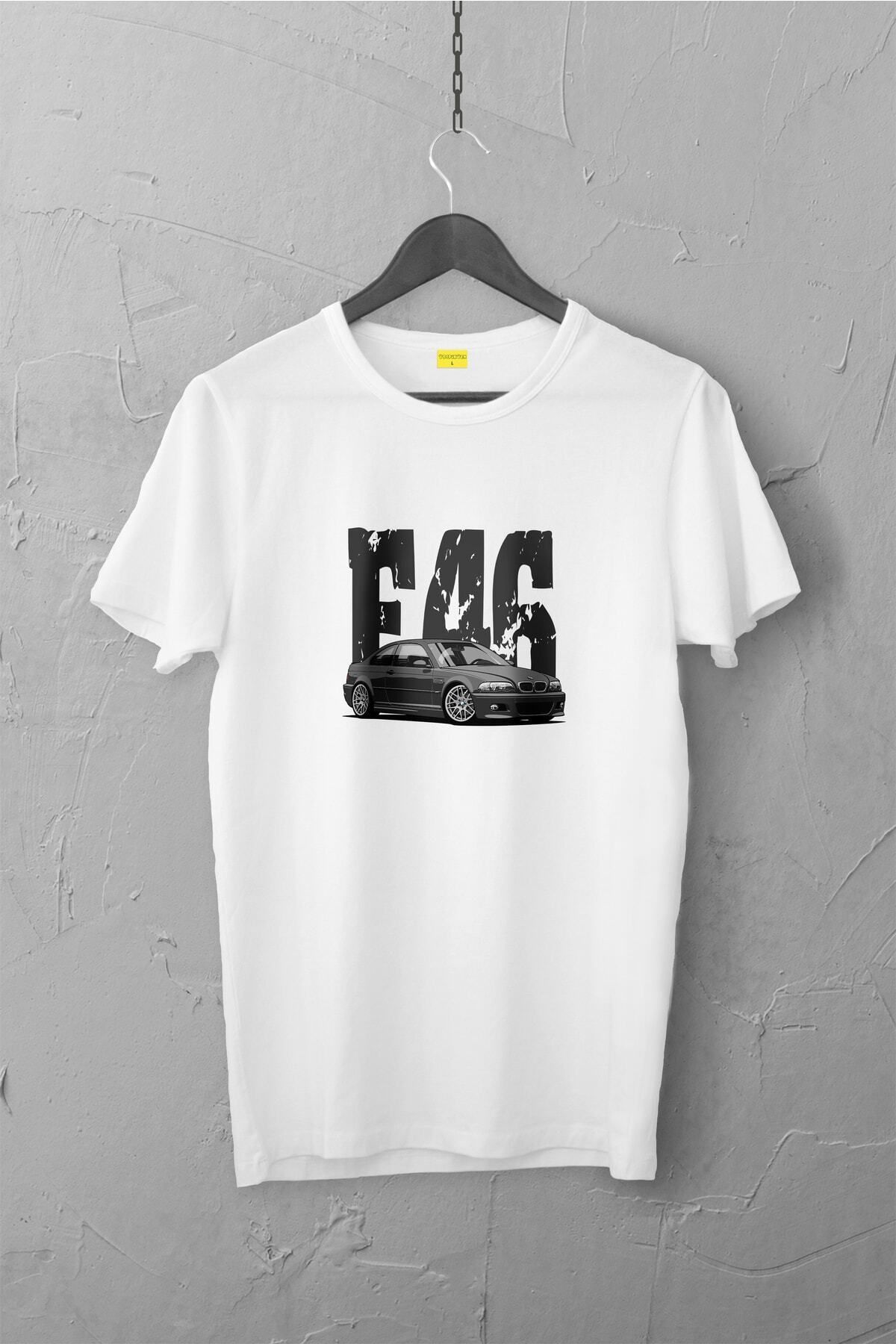 Pisa Art Bmw E46 Tasarımlı Tshirt , Unisex Premium, Çatlama Solma Yapmaz / Otomobil