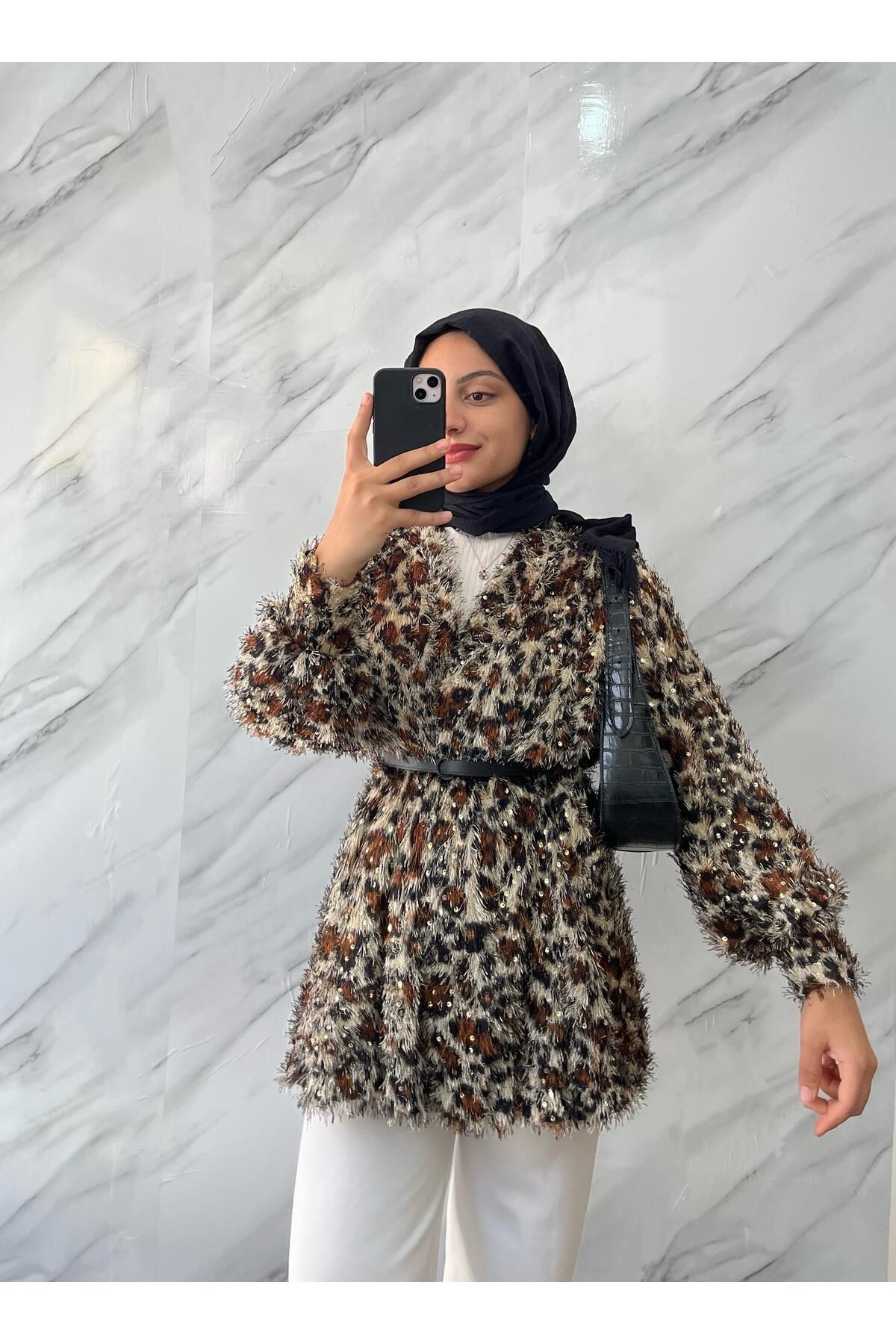 DİLEKBUTİK-Leopard Feather Kimano 3