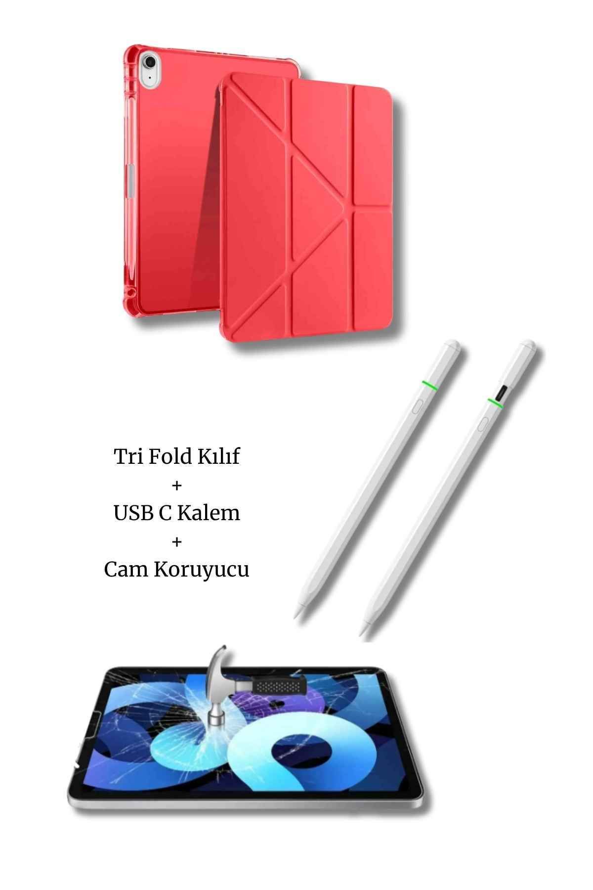 Fuchsia iPad A16 11. ve 10. Nesil ile Uyumlu A3355 A2757 Premium 3’lü Tablet Aksesuar Seti