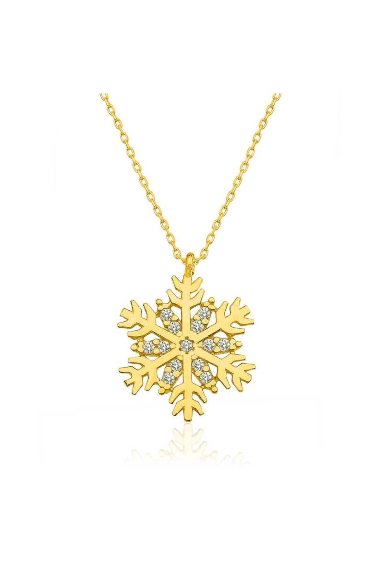luz&pos gümüş Gold Kar Tanesi Kolye