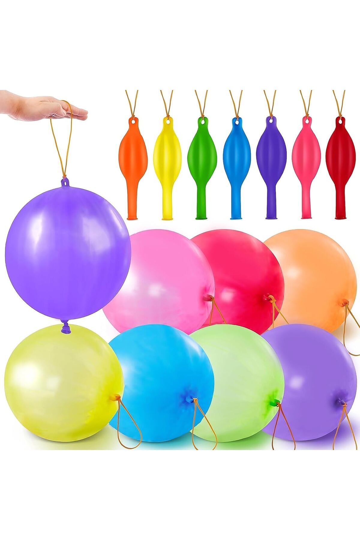 Kuzey 10 ADET YÜKSEK KALİTE LASTİKLİ BALON PUNCH 45 CM BALON BASKILI İTALYAN MALI 10 PCS RGB PUNCH BALLOON