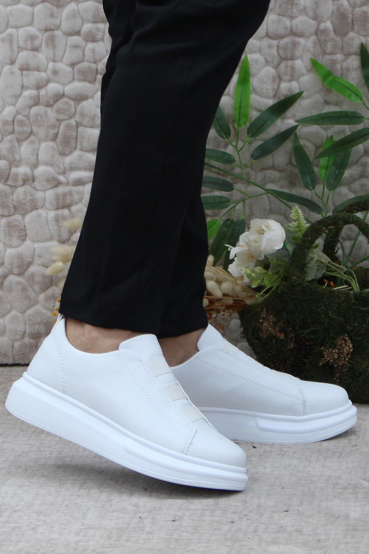 fort 32728 Beyaz Rahat Hafif Kalın Taban Lastikli Sneaker Erkek Ayakkabı