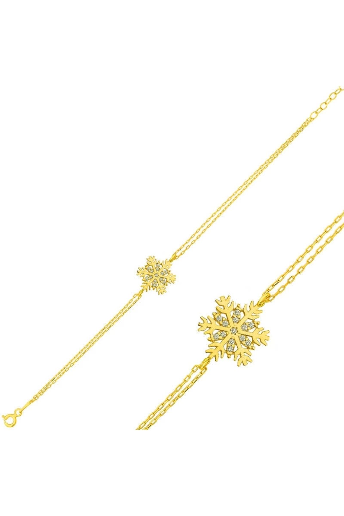 luz&pos gümüş Gold Kar Tanesi Bileklik