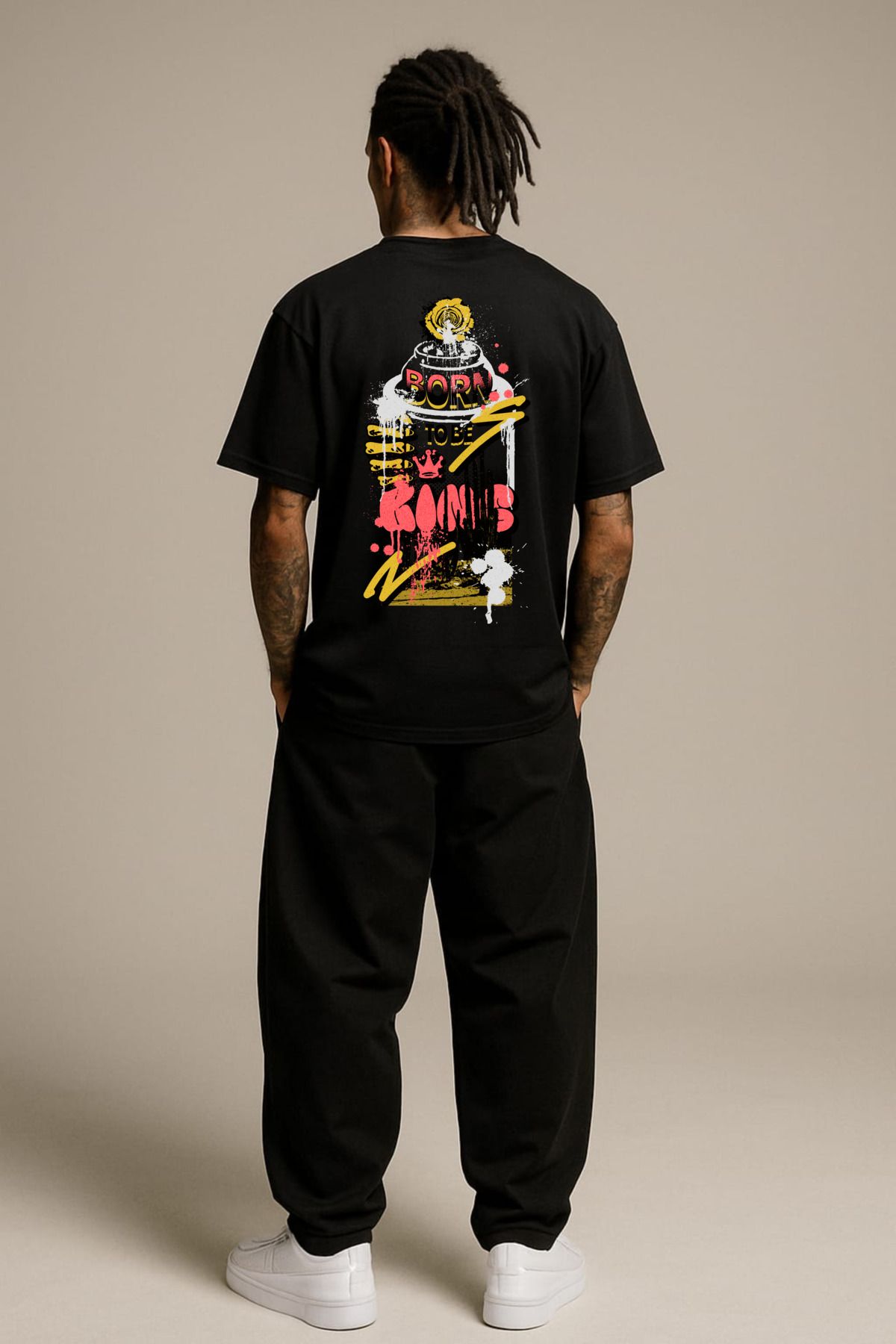 MAYK STREETWEAR OVERSIZE TSHIRT - UNISEX GRAFFITI BASKILI TSHIRT