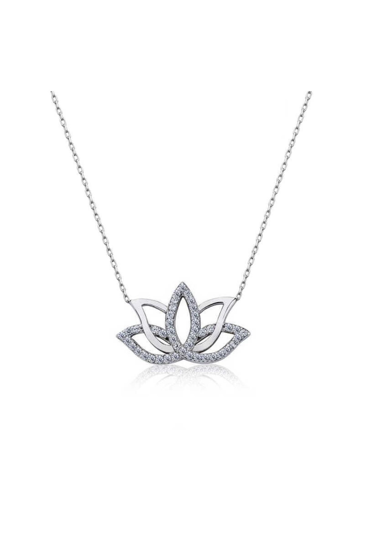 luz&pos Gümüş Lotus Çiçeği Kolye
