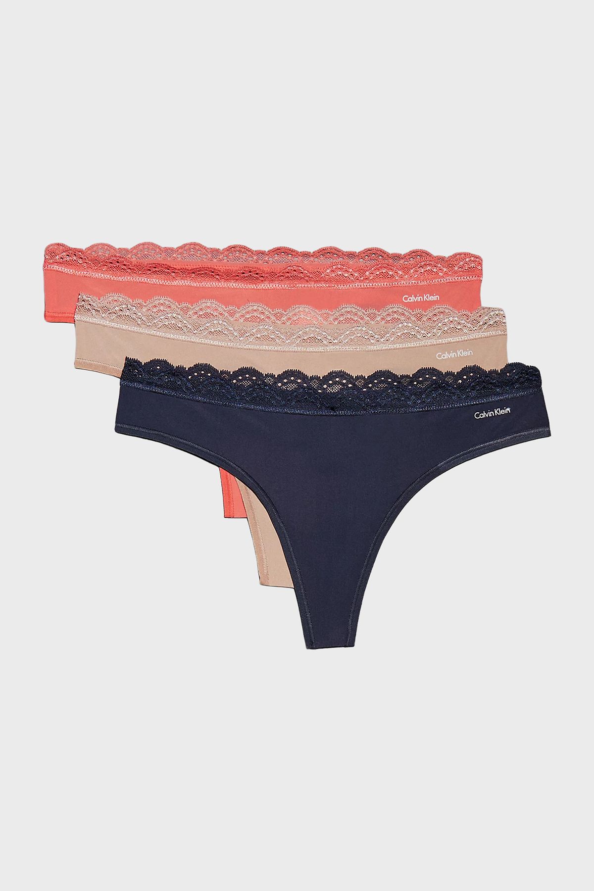 Calvin Klein Logolu Tanga 3 Pack Külot LV00QD5300WAS KÜLOT LV00QD5300 WAS