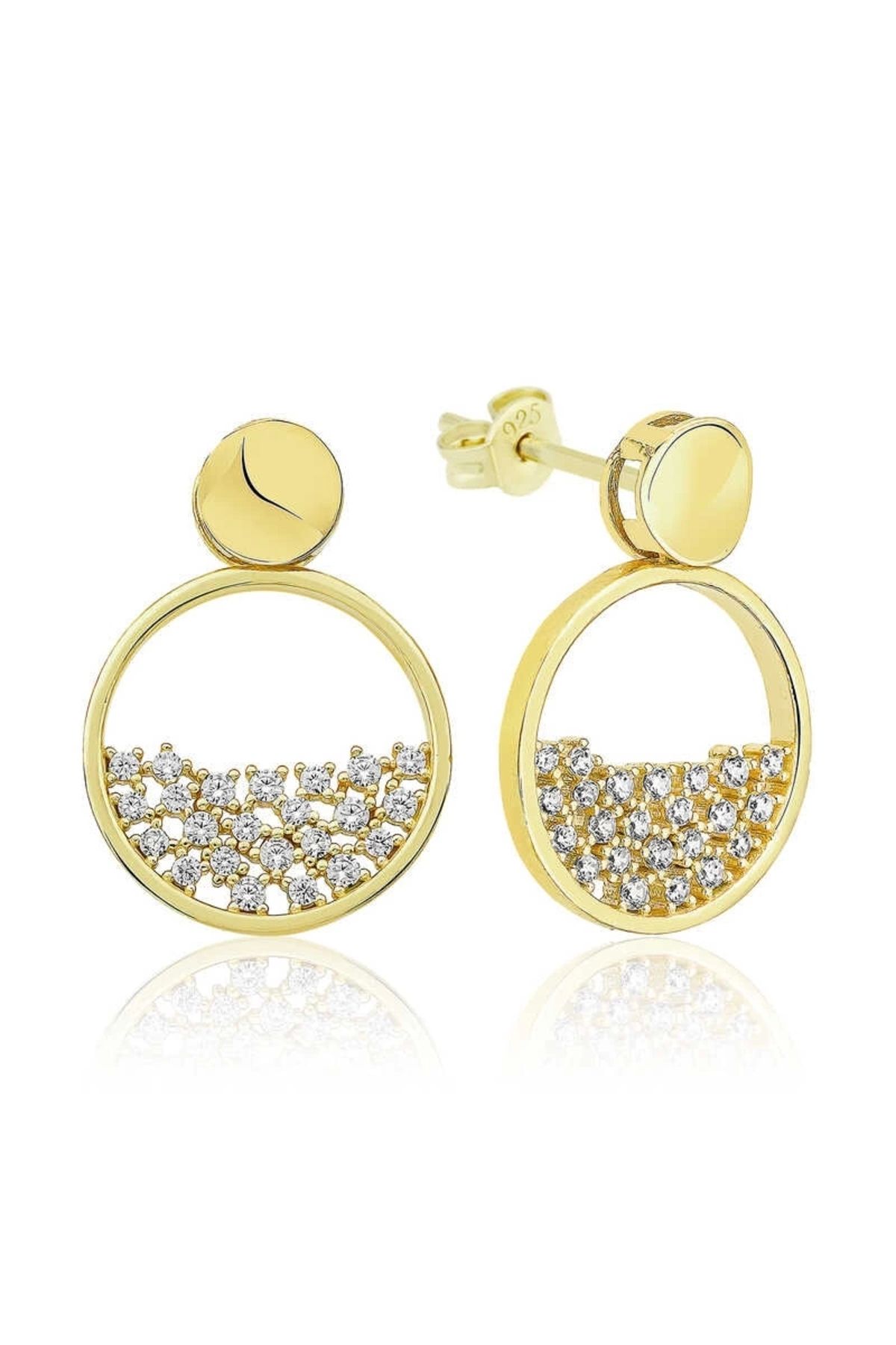 luz&pos Gümüş Gold Çiğ Damlası Küpe