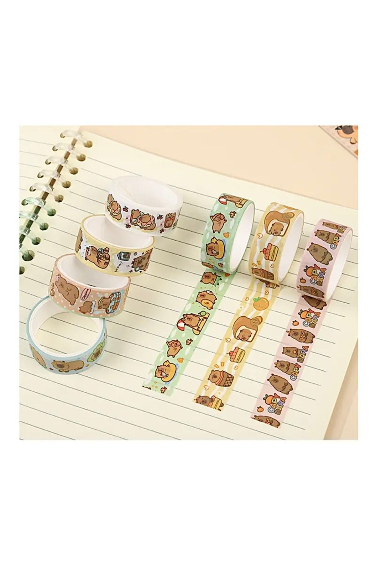 Capybara Sticker Bant, Capybara Washi Bant, Planlayıcı, Hobi Ve Scrapbook Washi Tape (1 ADET) - 2