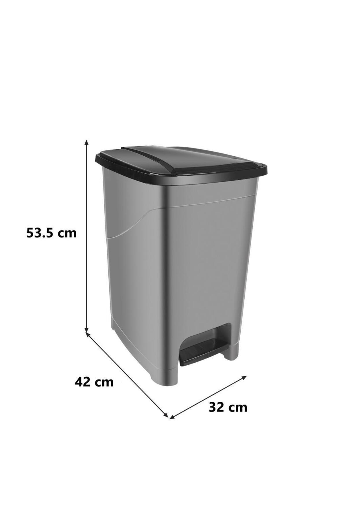 Omnipazar-Srl-3030 Slim Pedal Plastic Trash Can with Inner Bucket 40 Lt 2
