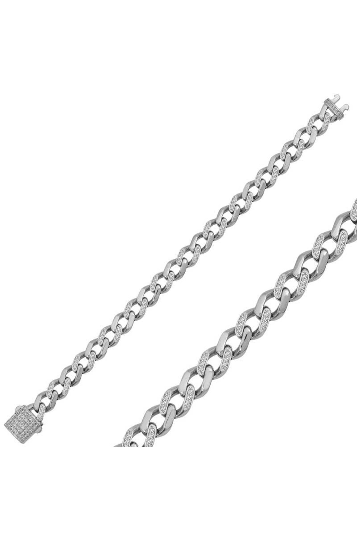 luz&pos Gümüş Unisex Taşlı Gurmet Bileklik