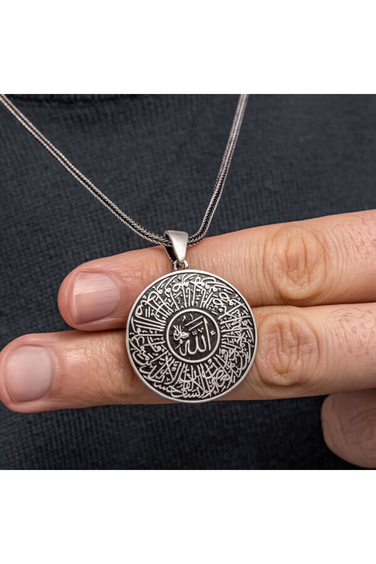 shop Asr Süresi Dualı Muskalık Ve Çevşen Erkek 925 Ayar Gümüş Kolye
