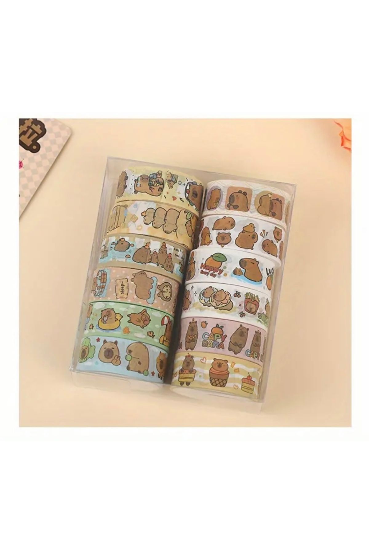 Capybara Sticker Bant, Capybara Washi Bant, Planlayıcı, Hobi Ve Scrapbook Washi Tape (1 ADET) - 3