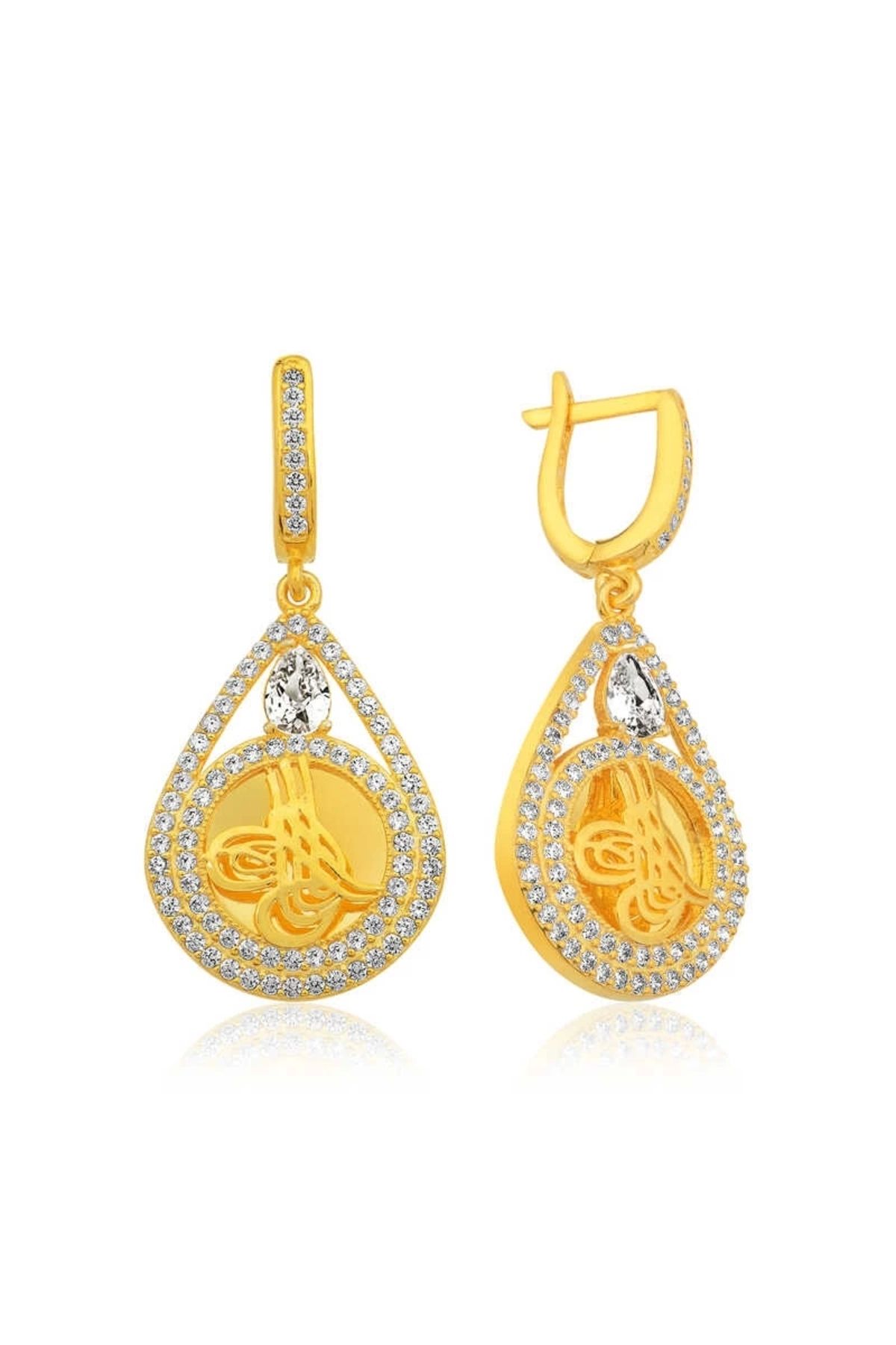 luz&pos Gümüş Tuğralı Küpe
