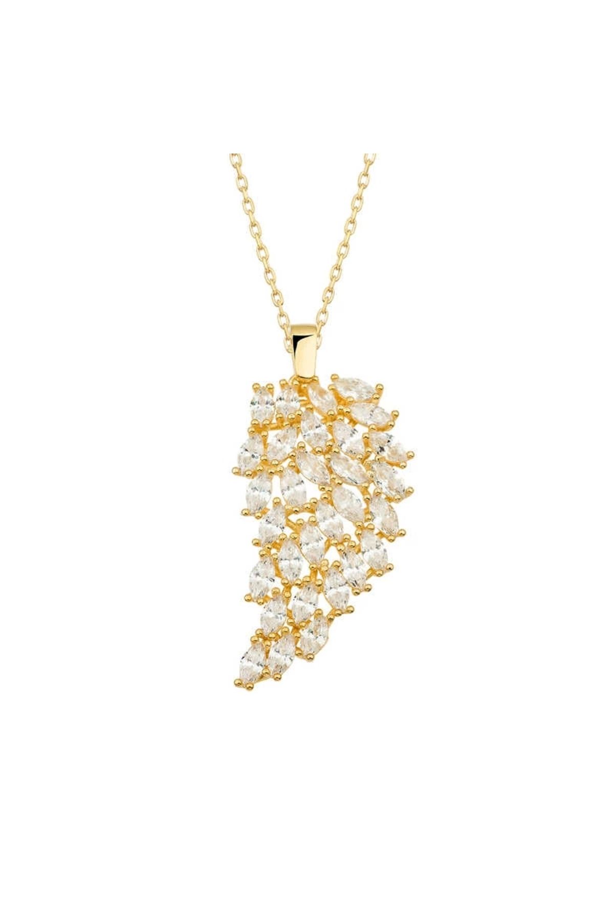 luz&pos gümüş Gold Melek Kanadı Kolye