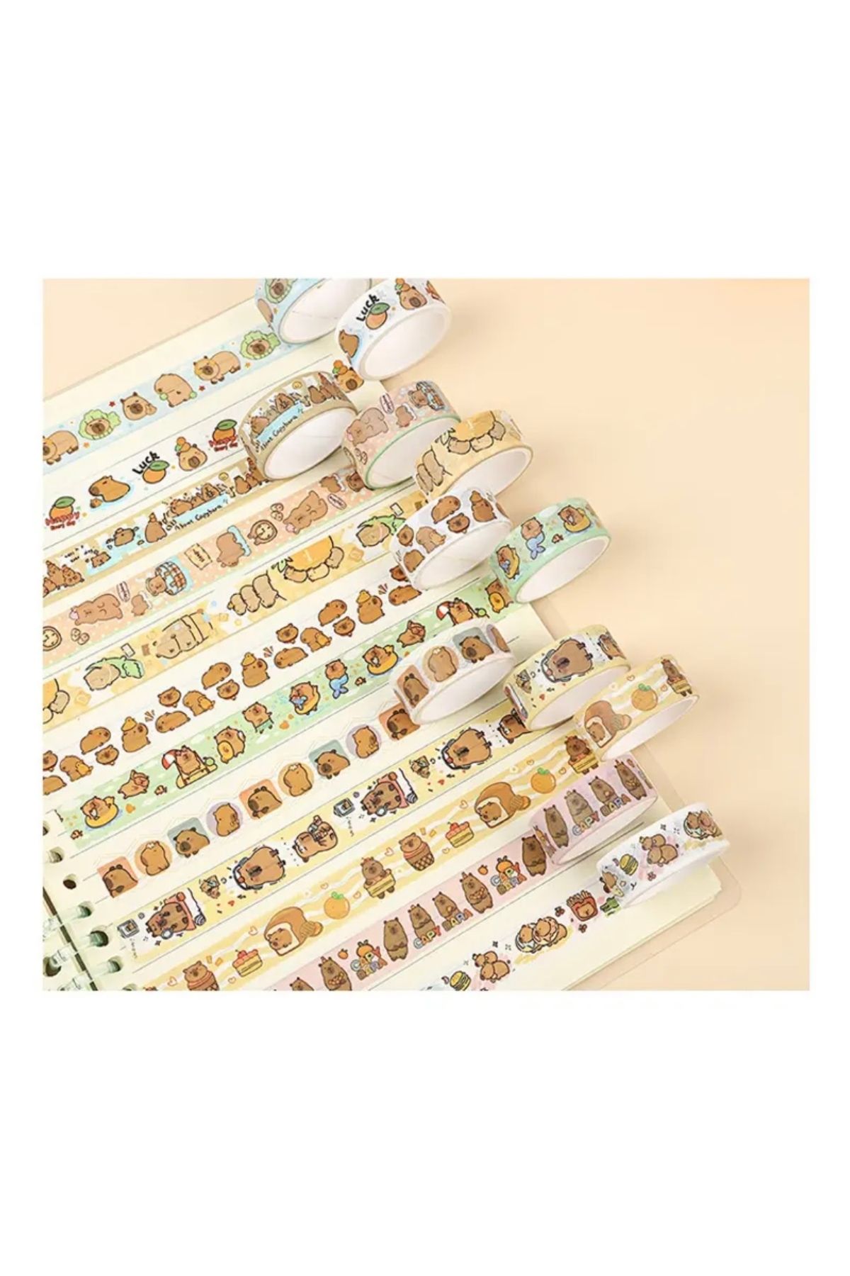 Capybara Sticker Bant, Capybara Washi Bant, Planlayıcı, Hobi Ve Scrapbook Washi Tape (1 ADET) - 4