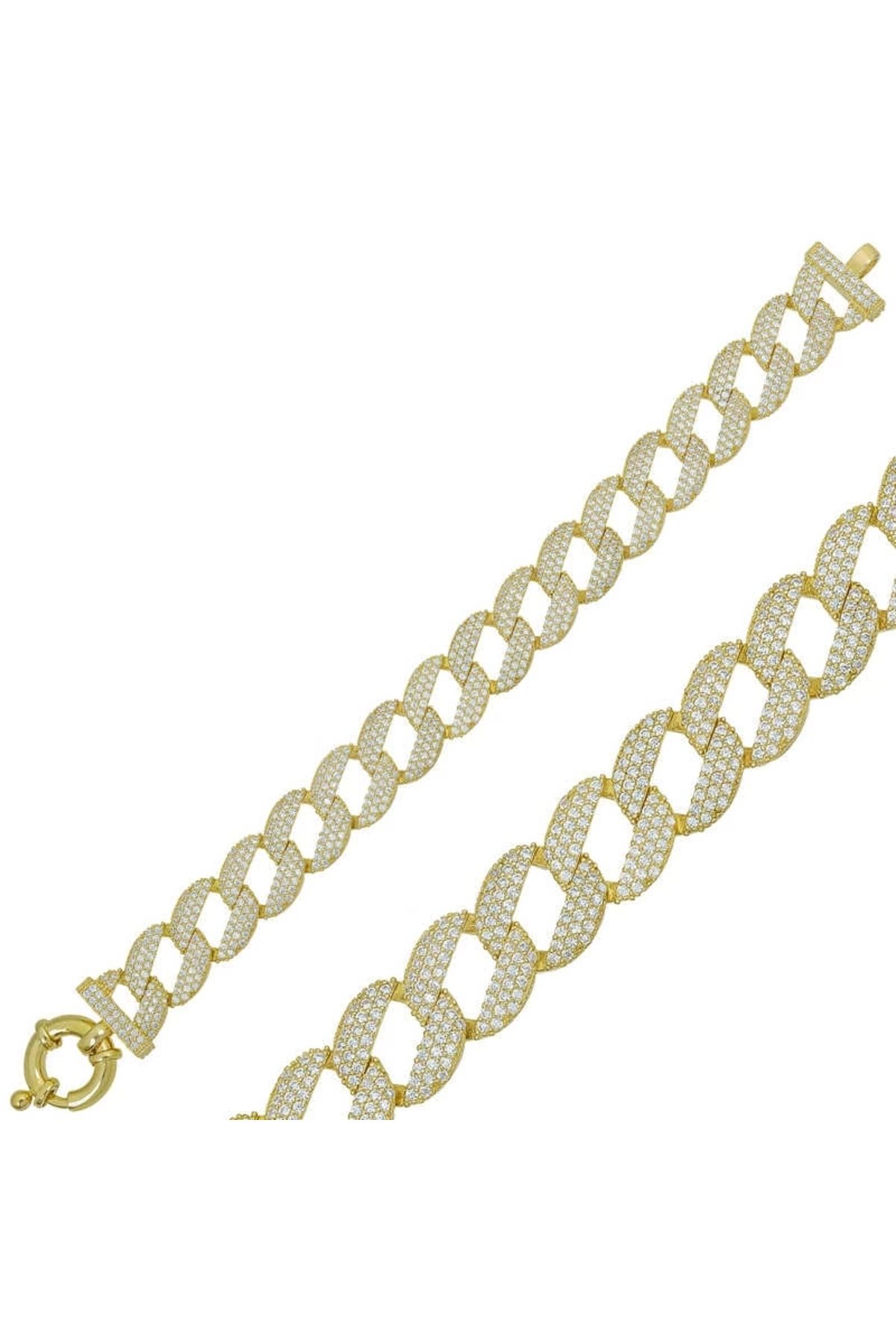 luz&pos Gümüş Gold Taşlı Gurmet Bileklik