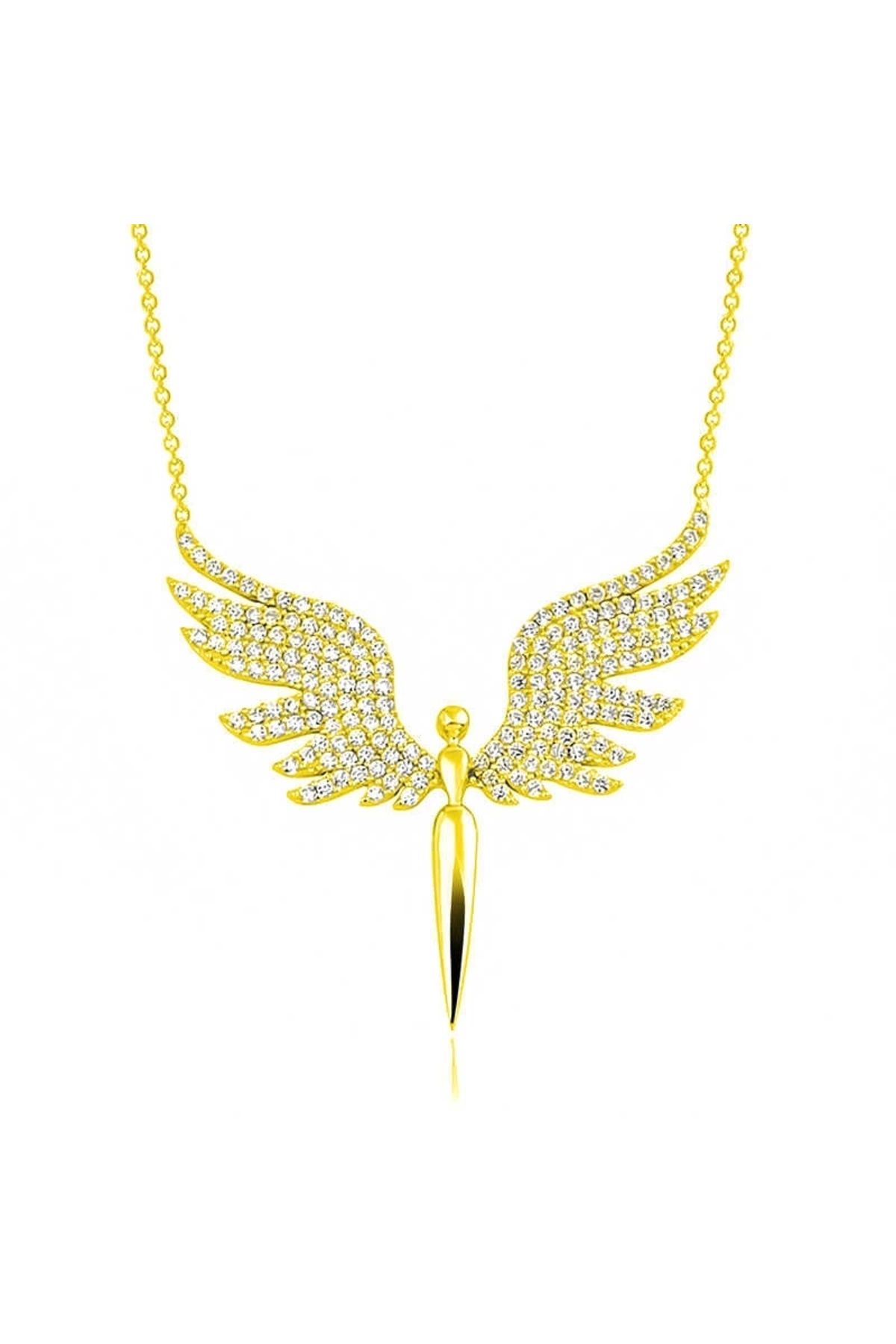 luz&pos Gümüş Gold Mikail Meleği Kadın Kolye