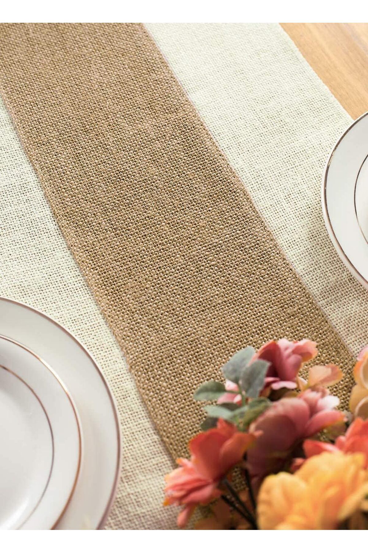 Generic-SZYYQ Burlap Table Runner, Rustic Table Runner, Farmhouse Table Decor, Macrame Table Runner, Jute W 6