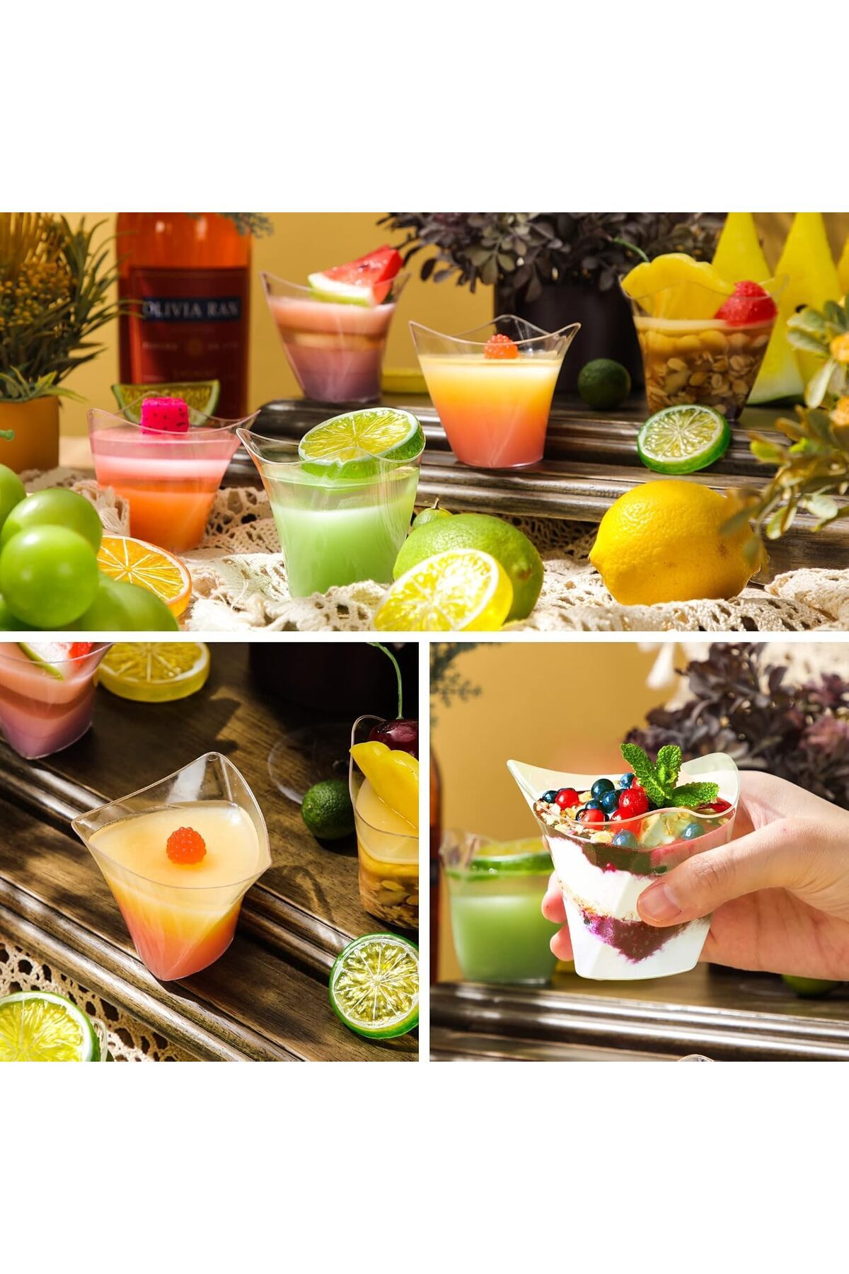 Generic-50 Pcs Plastic Dessert Cups without Lids 4.5 oz Mini Clear Dessert Cups with Spoons Disposable Trif 5