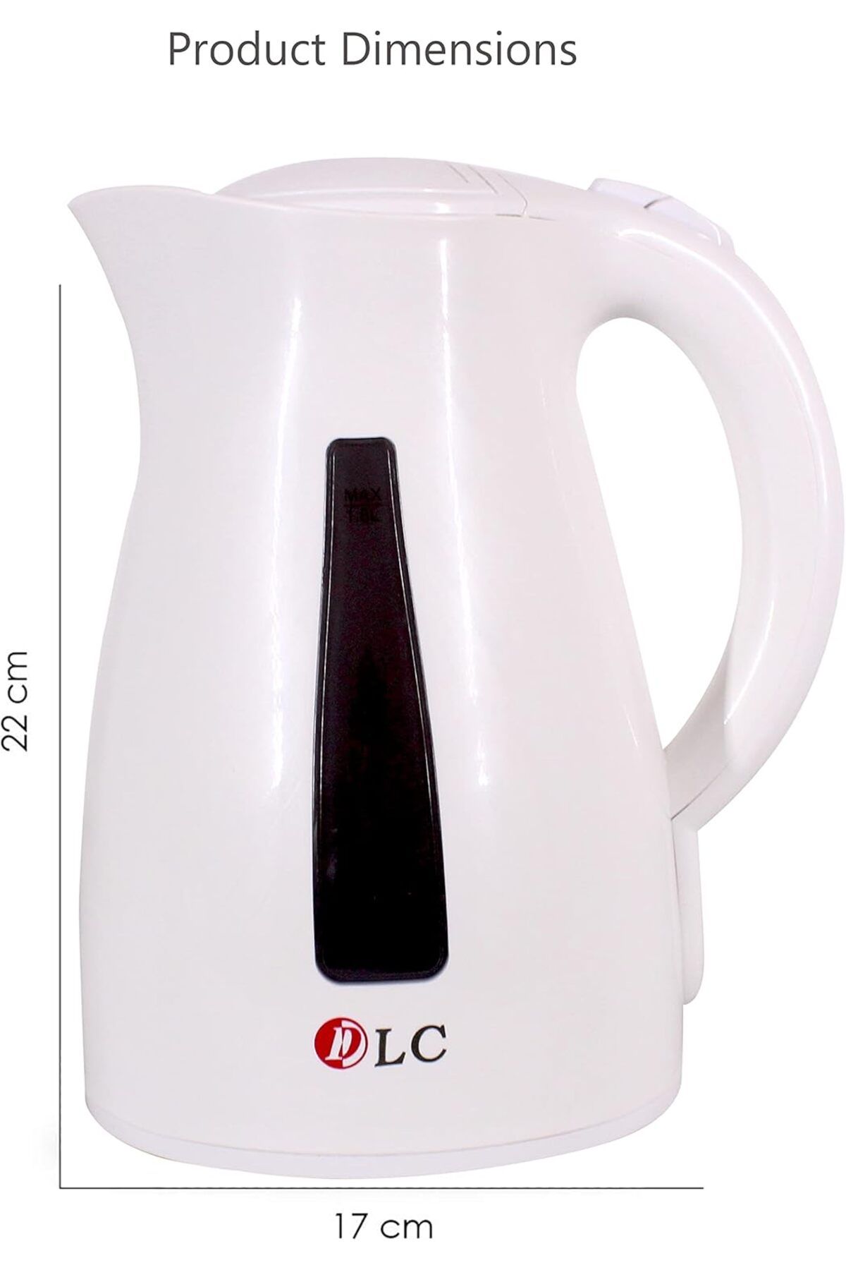 Generic-غلاية زجاجية D LC بقوة 2200 واط مع قاعدة دوارة 360 درجة، سعة 1.8 لتر مع إضاءة LED، مصنوعة من زجاج البورسليكات 2