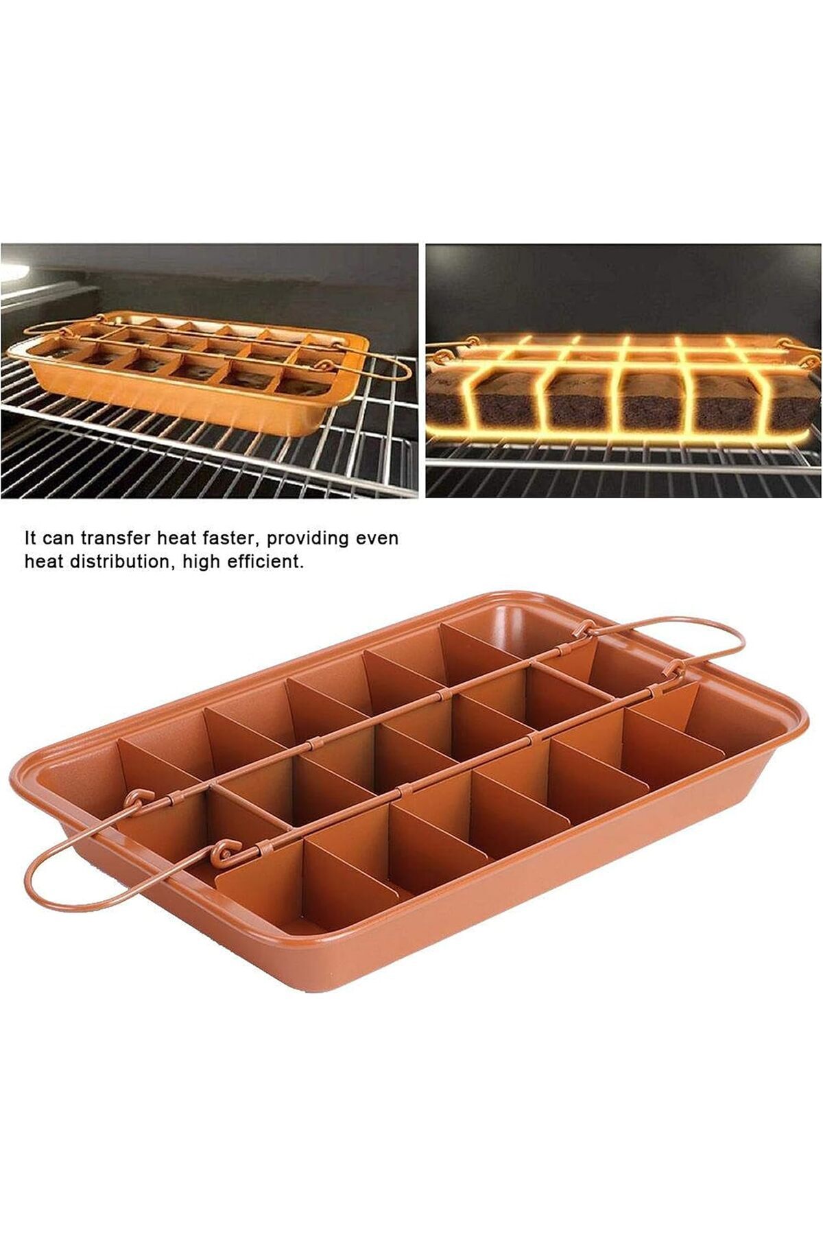Generic-Biki Non Stick 3 Set Brownie Pan Cake Mold Built-in Slice Removable Bottom Cake Pans | Bakes 18 Bro 5