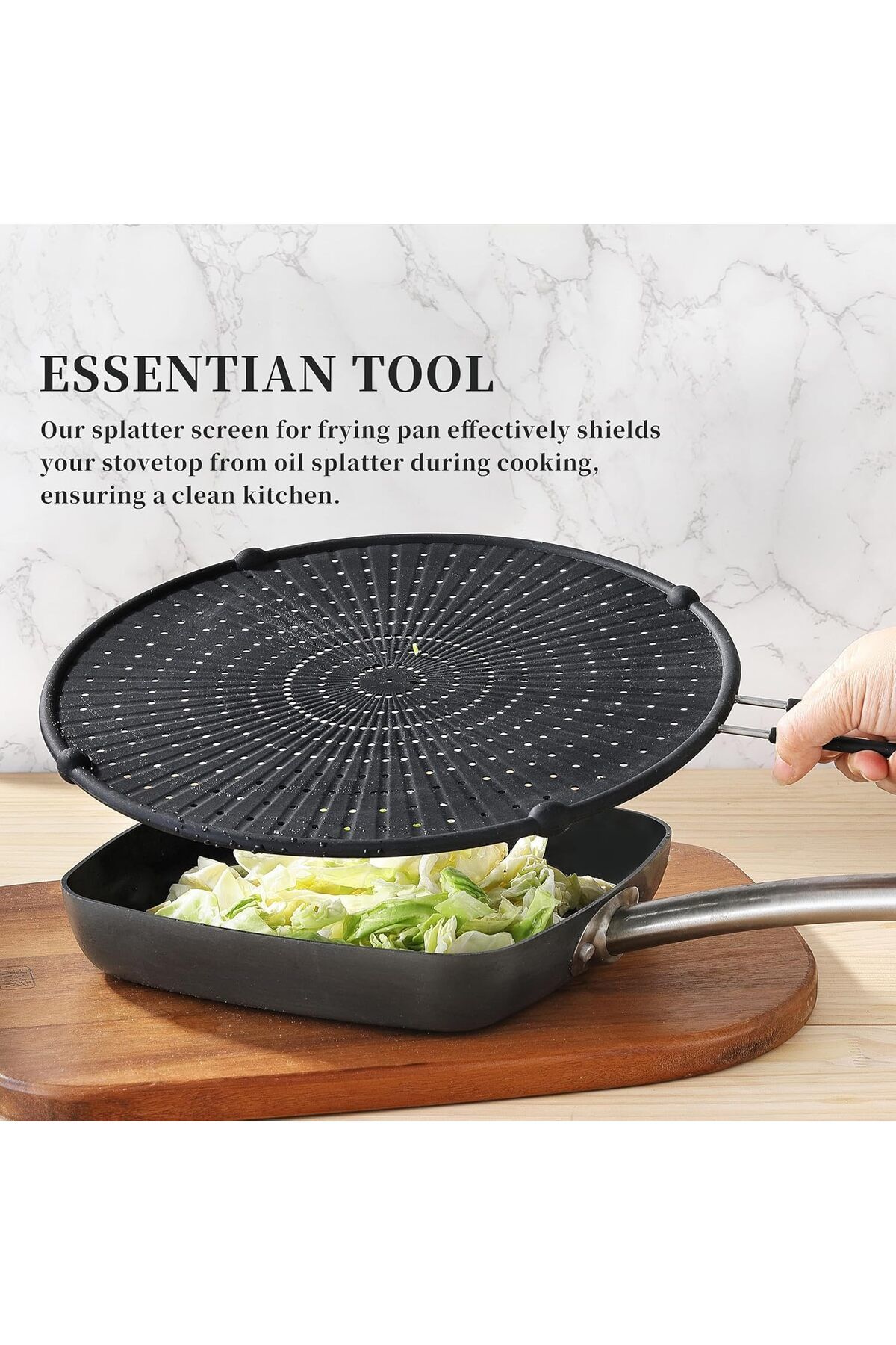 Generic-Paporich 13’’ Silicone Splatter Screen for Frying Pan,Heat-resistant Splatter Screen for Frying Pan 7