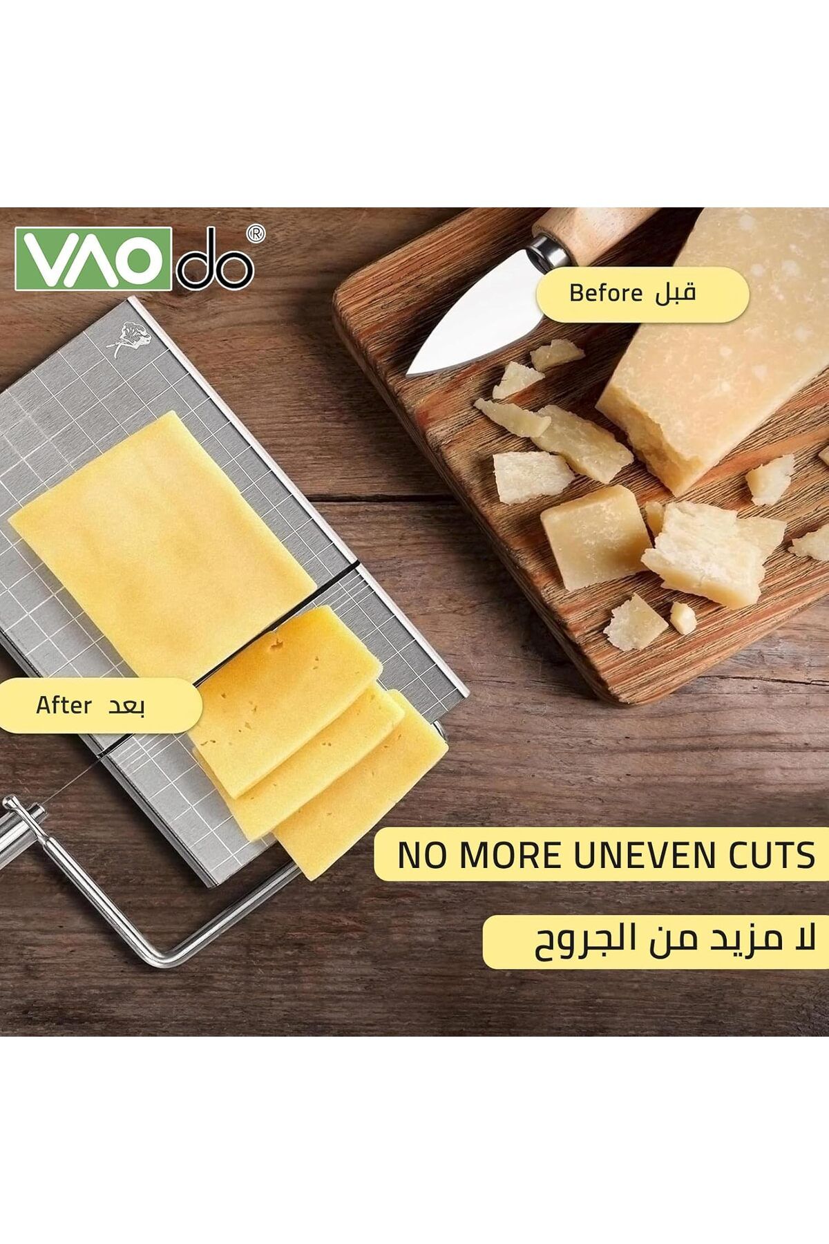 Generic-VAODO Cheese Grater, with Precise Scale Marks and 6 Replacement Wires, Stainless Steel Butter Slice 5