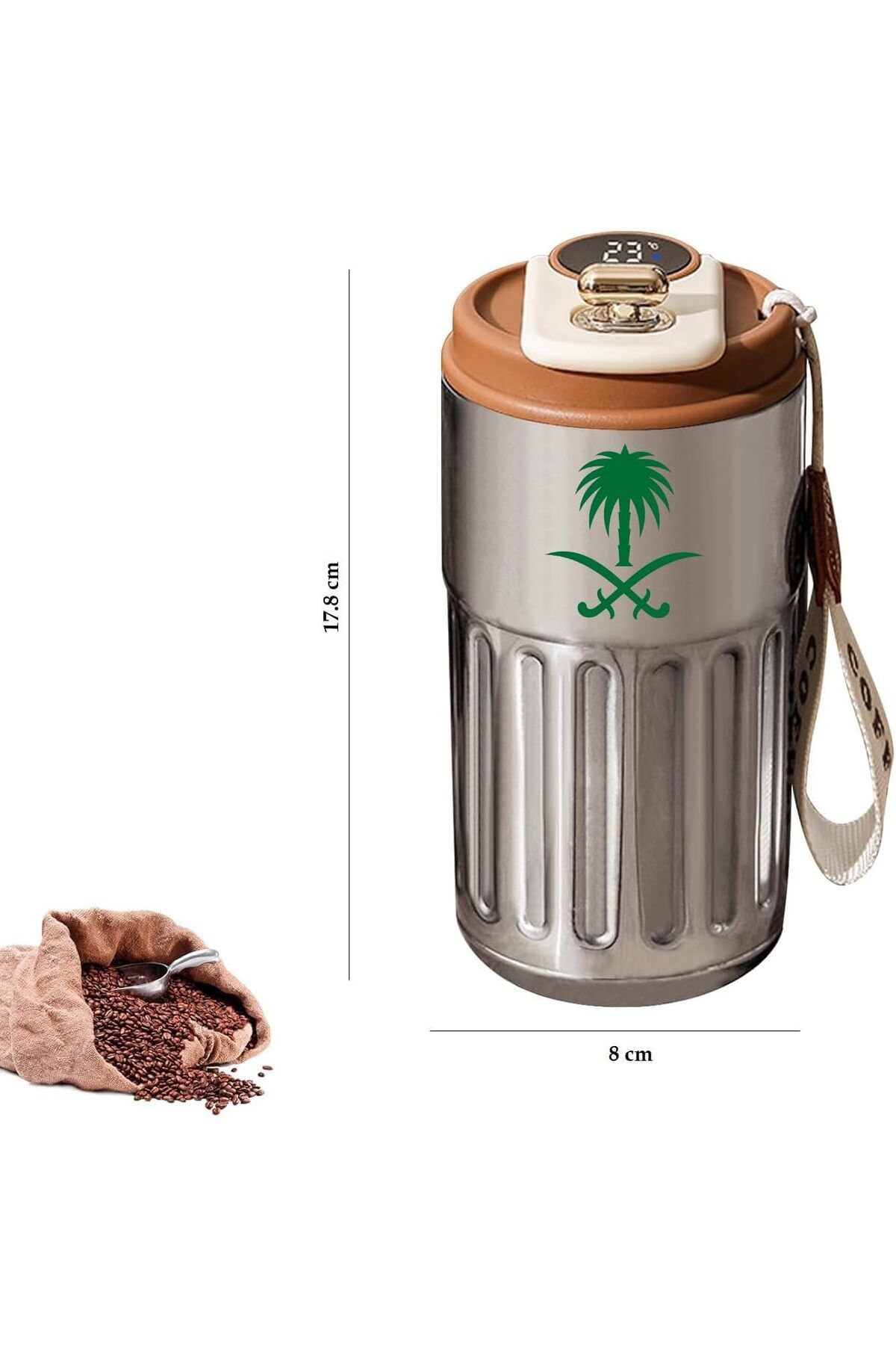 Generic-Insulated Coffee Mug with Temperature Display, Portable Coffee Mug with LED Temperature Display, La 5