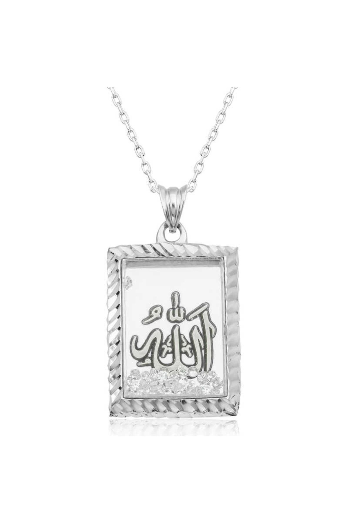 luz&pos Gümüş Allah Yazılı Kadın Kolye