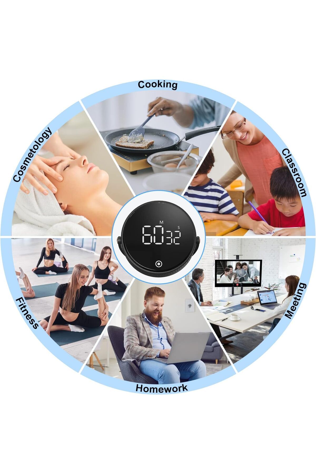 Generic-SWIUKPHE Digital Kitchen Timer for Cooking, Large LED Display Productivity Timer, Countdown Timer C 6