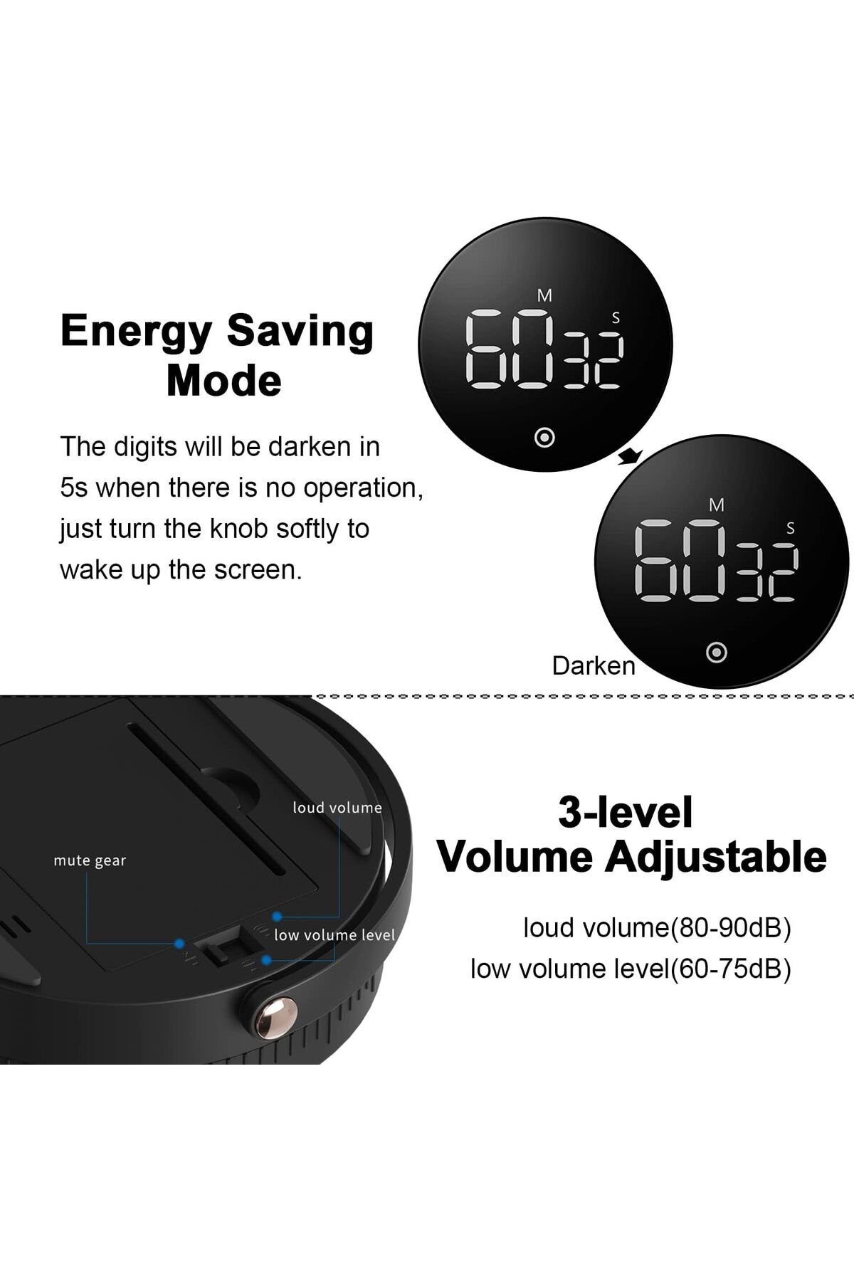 Generic-SWIUKPHE Digital Kitchen Timer for Cooking, Large LED Display Productivity Timer, Countdown Timer C 3