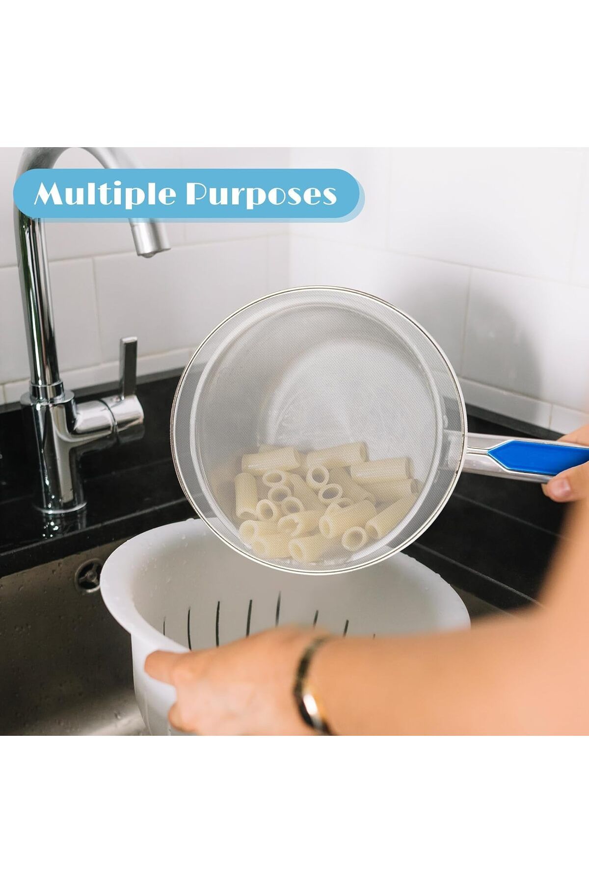 Generic-Splatter Screen Splash Guard for Frying Pan, 8Inch Stainless Steel Grease Splatter Guard with Handl 3