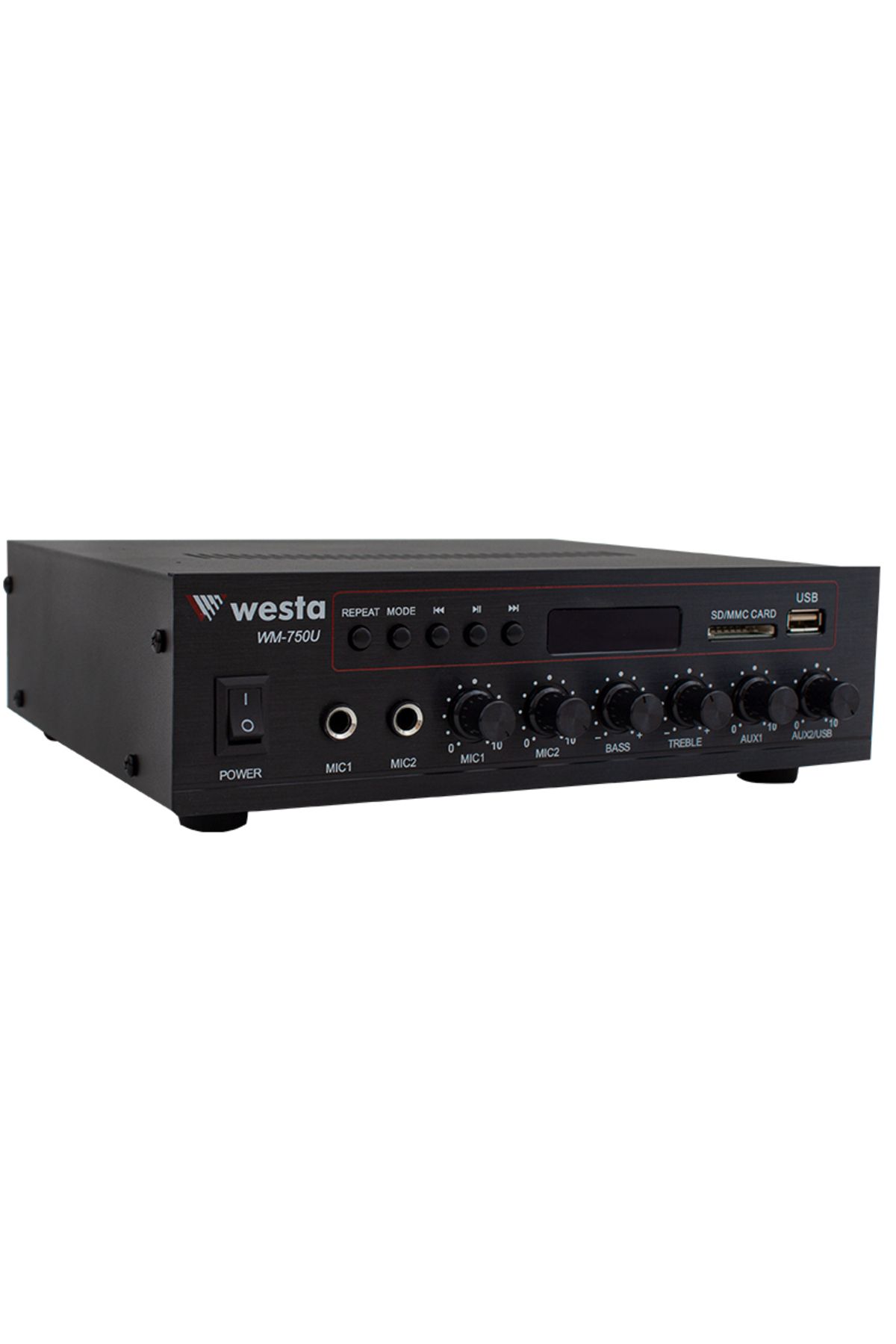 Vemora WESTA WM-750U 80W MİNİ 100V/70V/4-16 OHM USB/SD/BLUETOOTH/ UK-2 MİK.GİRİŞ TRAFOLU ANFİ (5166)