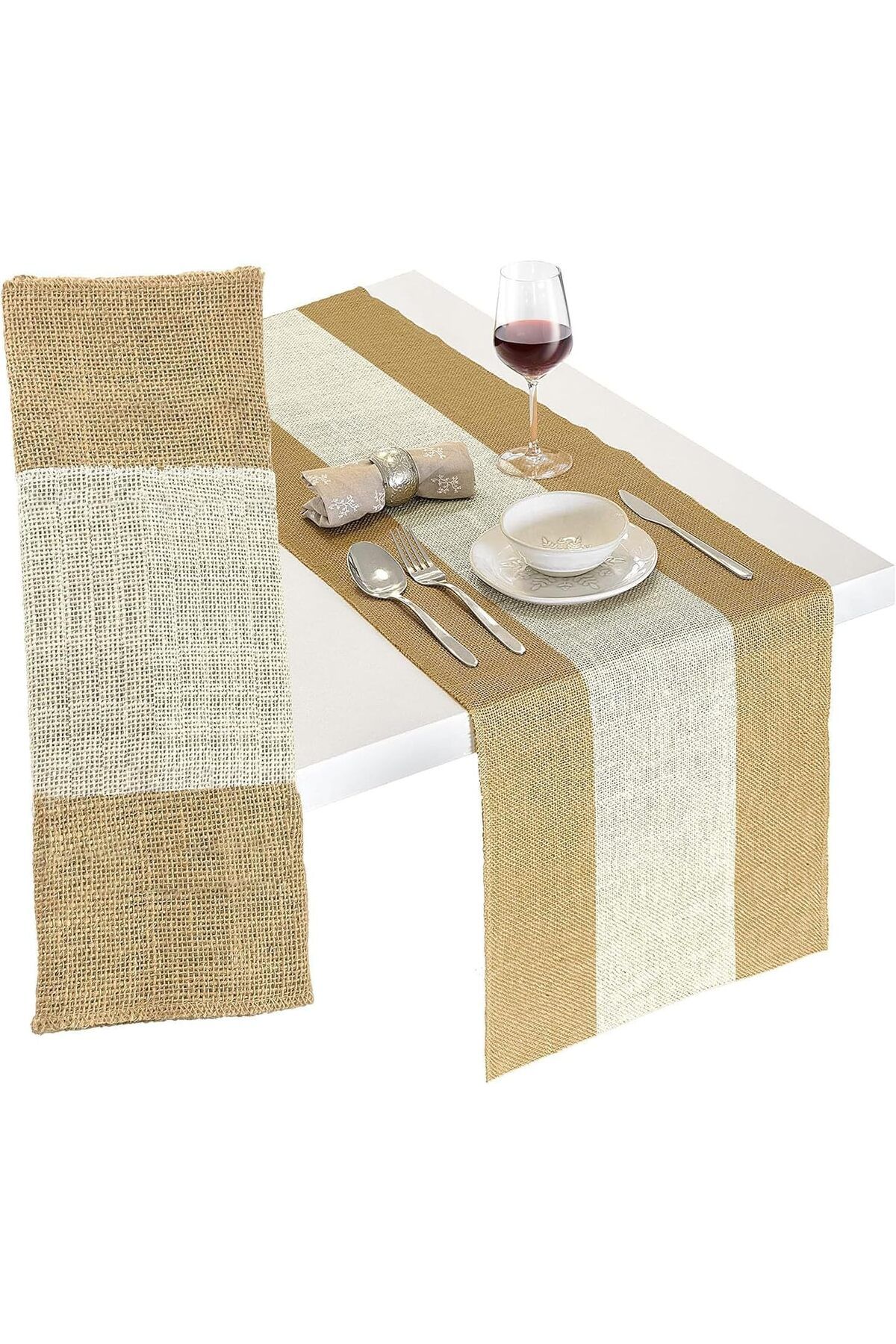 Generic-YHRY Table Runner, Burlap Table Runner, Farmhouse Style Table Runner, Autumn doilies, jute doilies, 1