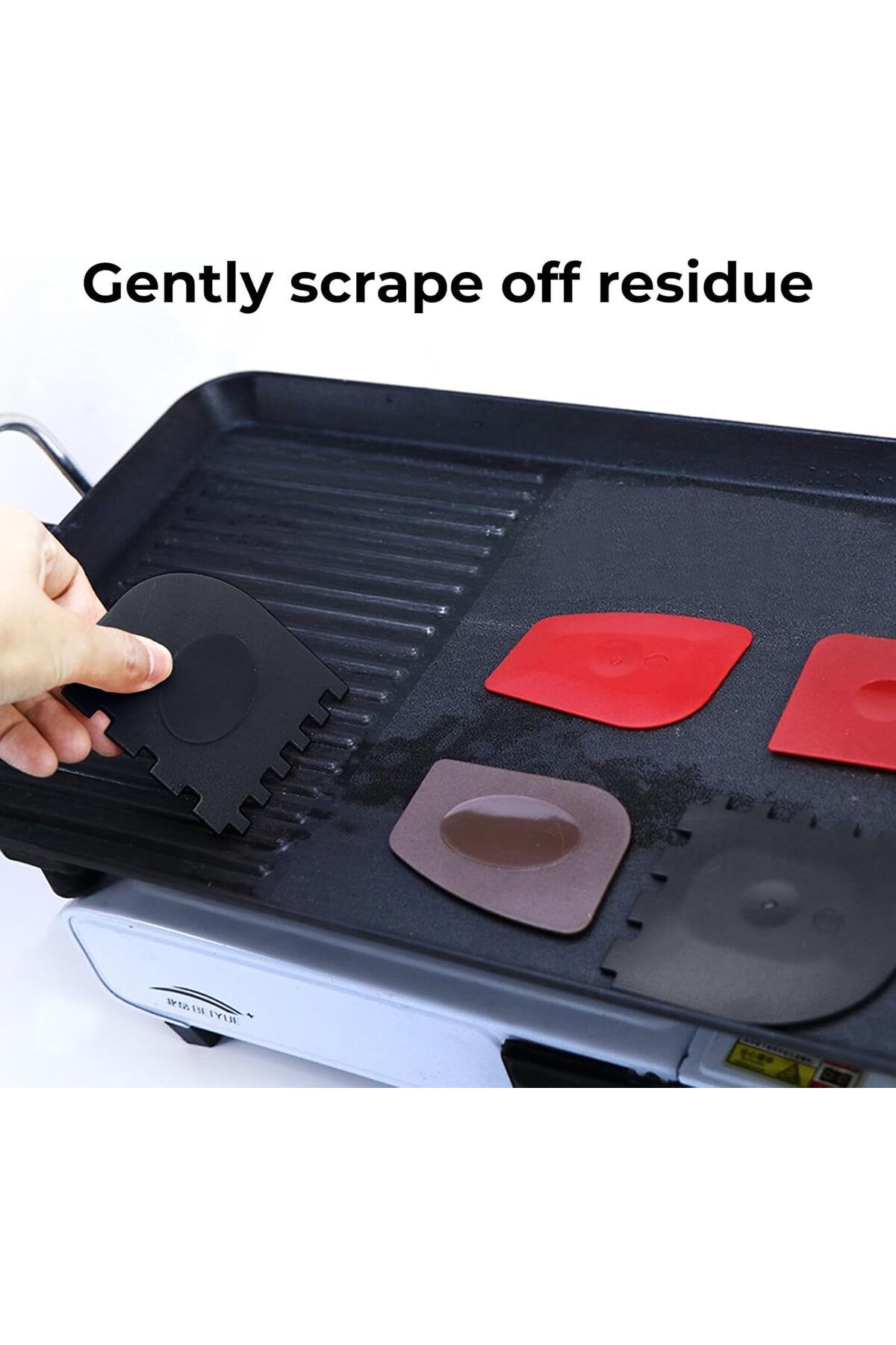 Generic-Pan Scraper, Food Scraper, Plastic Flexible Bowl Scraper, Non Scratch For Pot And Pan Cleaning, Stu 3